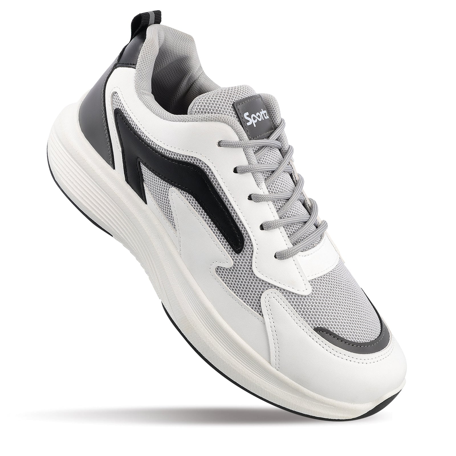 Men's Lace-up Walking Shoe - WS9129 White Black