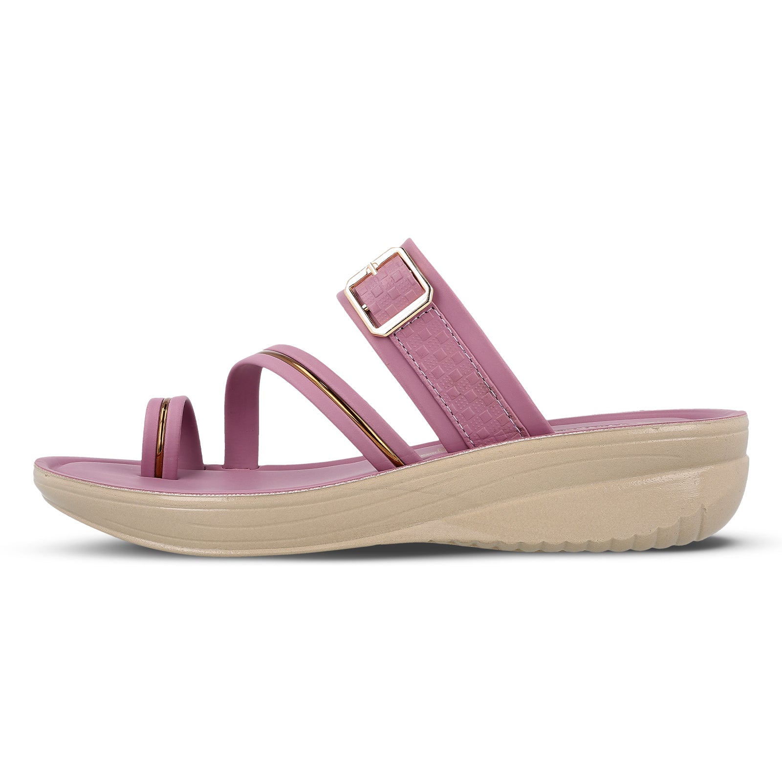 Women's Wedge Heel Sandals - WLR72032 Mauve
