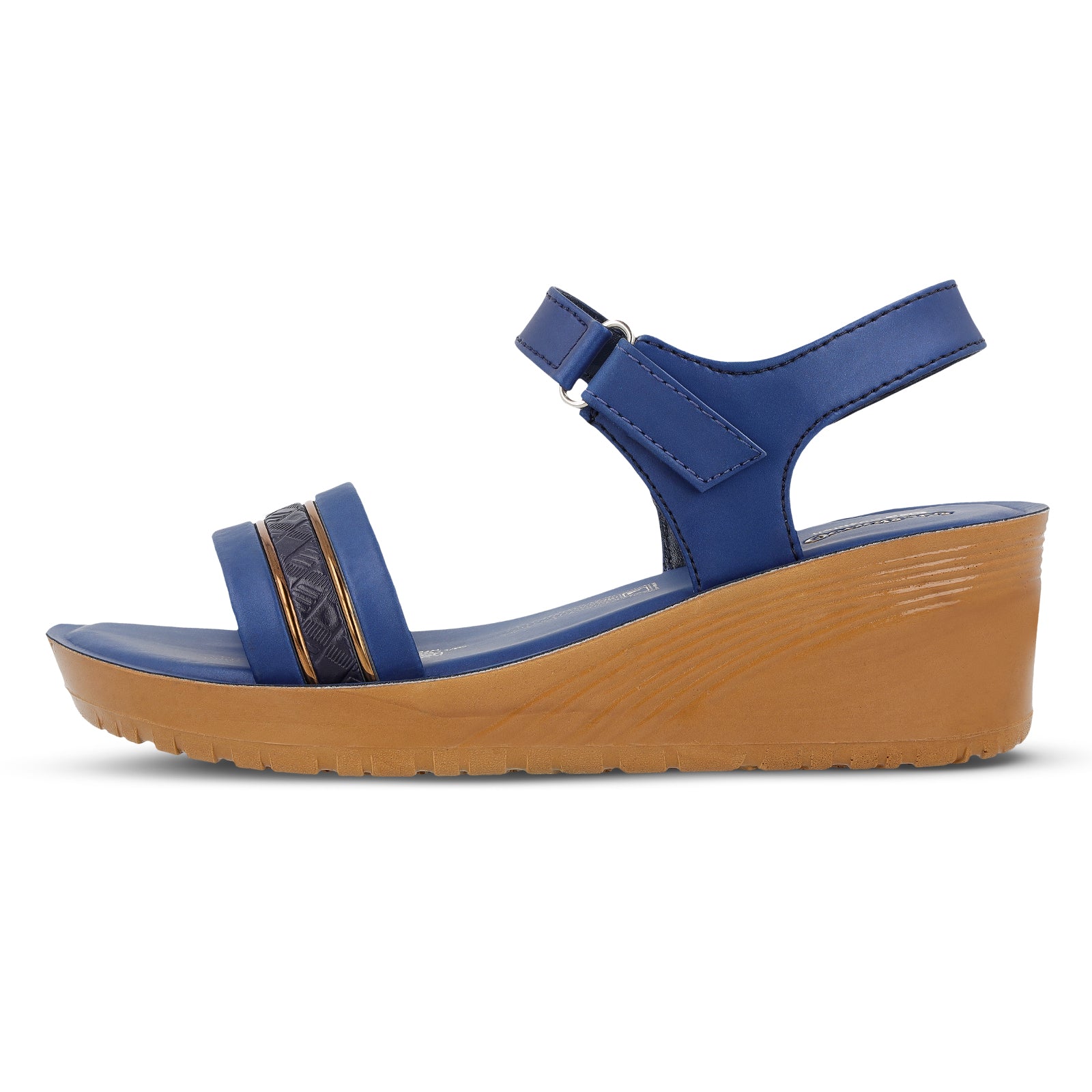 Women's Wedge Heel Sandals - WLR77025 Navy Blue