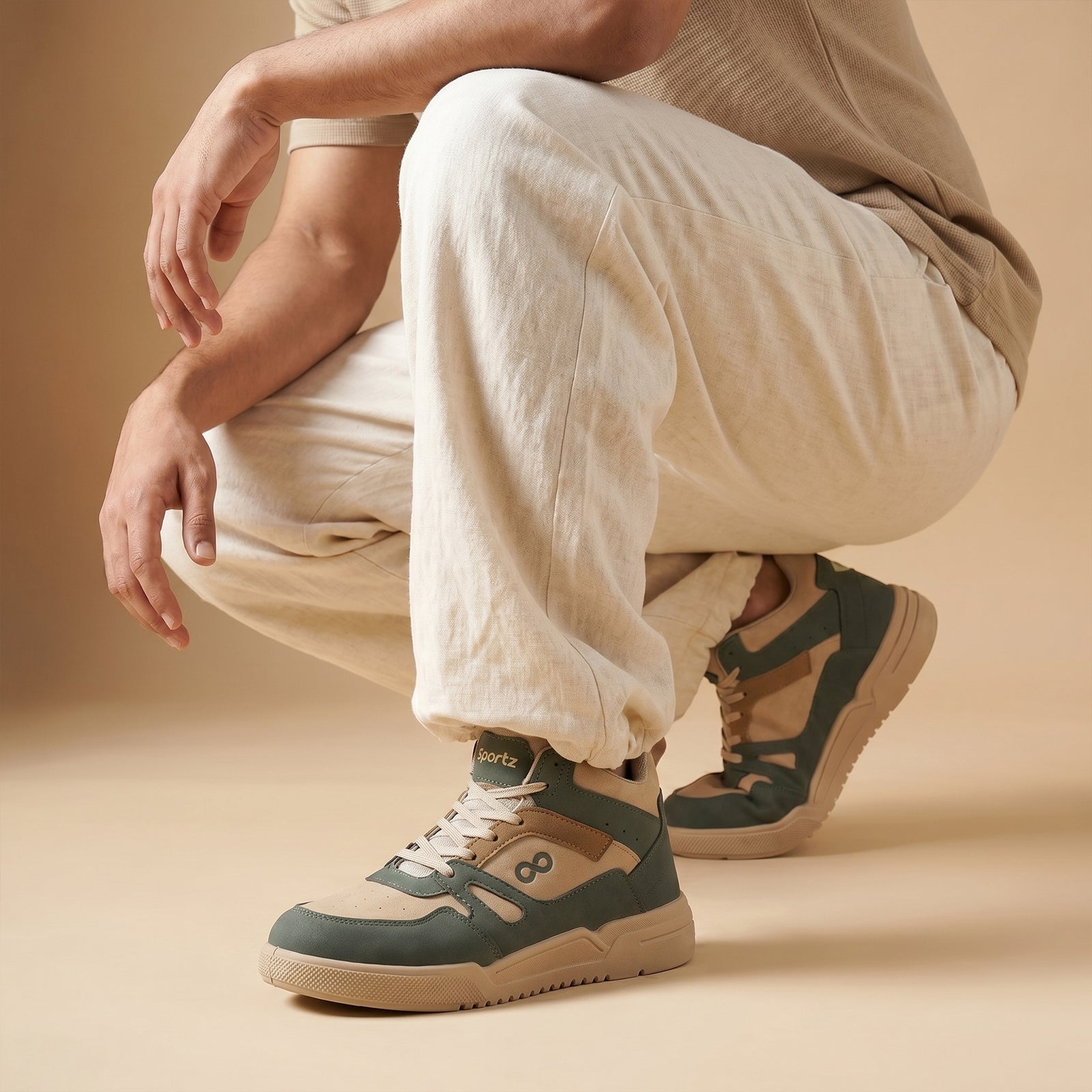 Men's Sports Sneakers -ONG97001 Khaki Olive