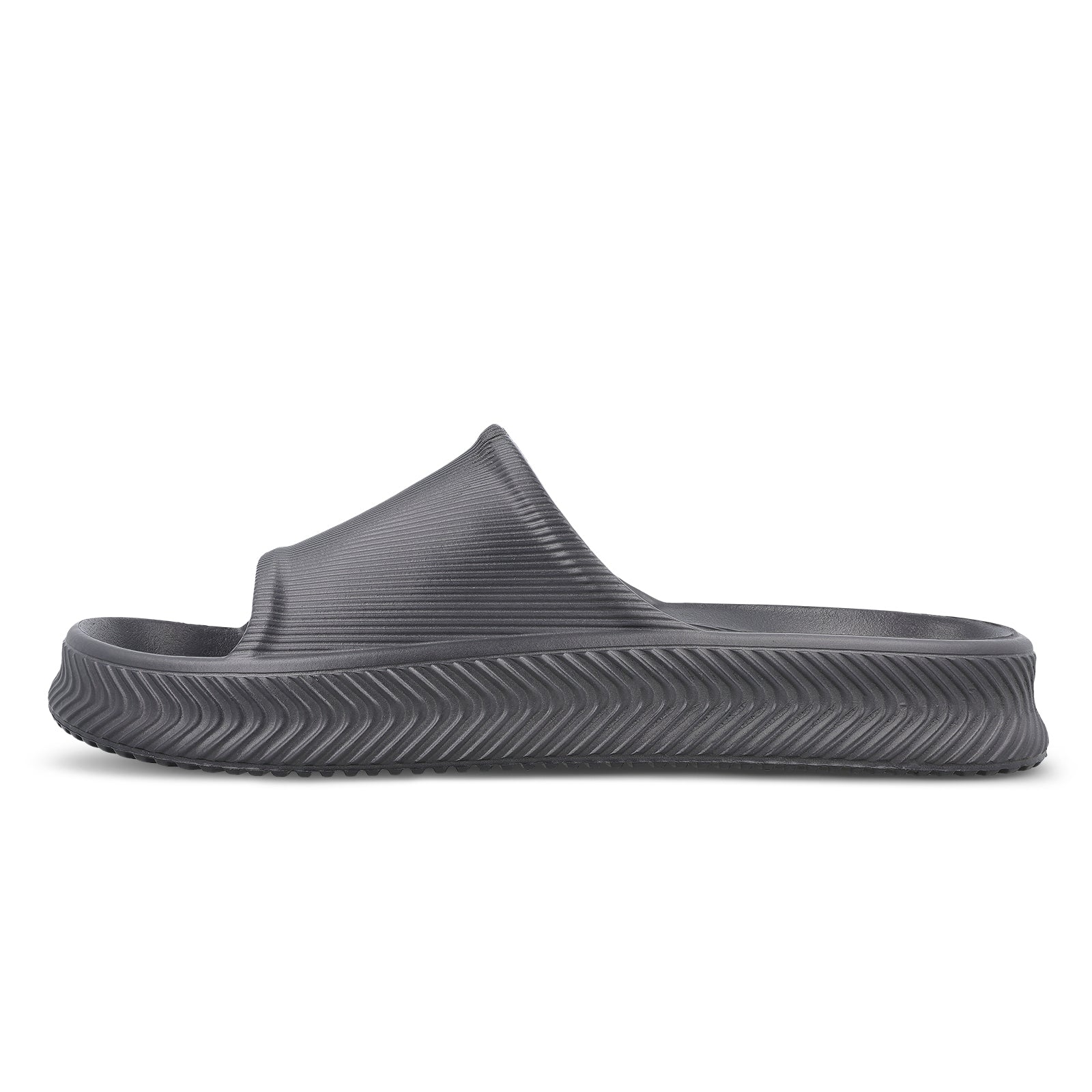 Walkaroo Mens Flip Flop Sliders - WC8737 Dark Grey