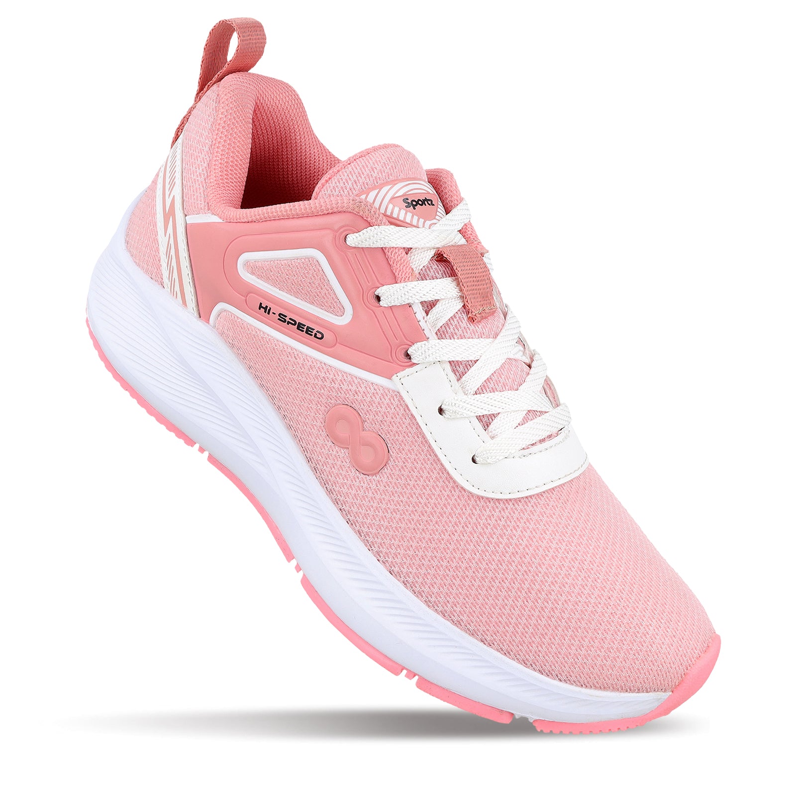 Women's Lace-up Sports Shoe - WS9922 Peach