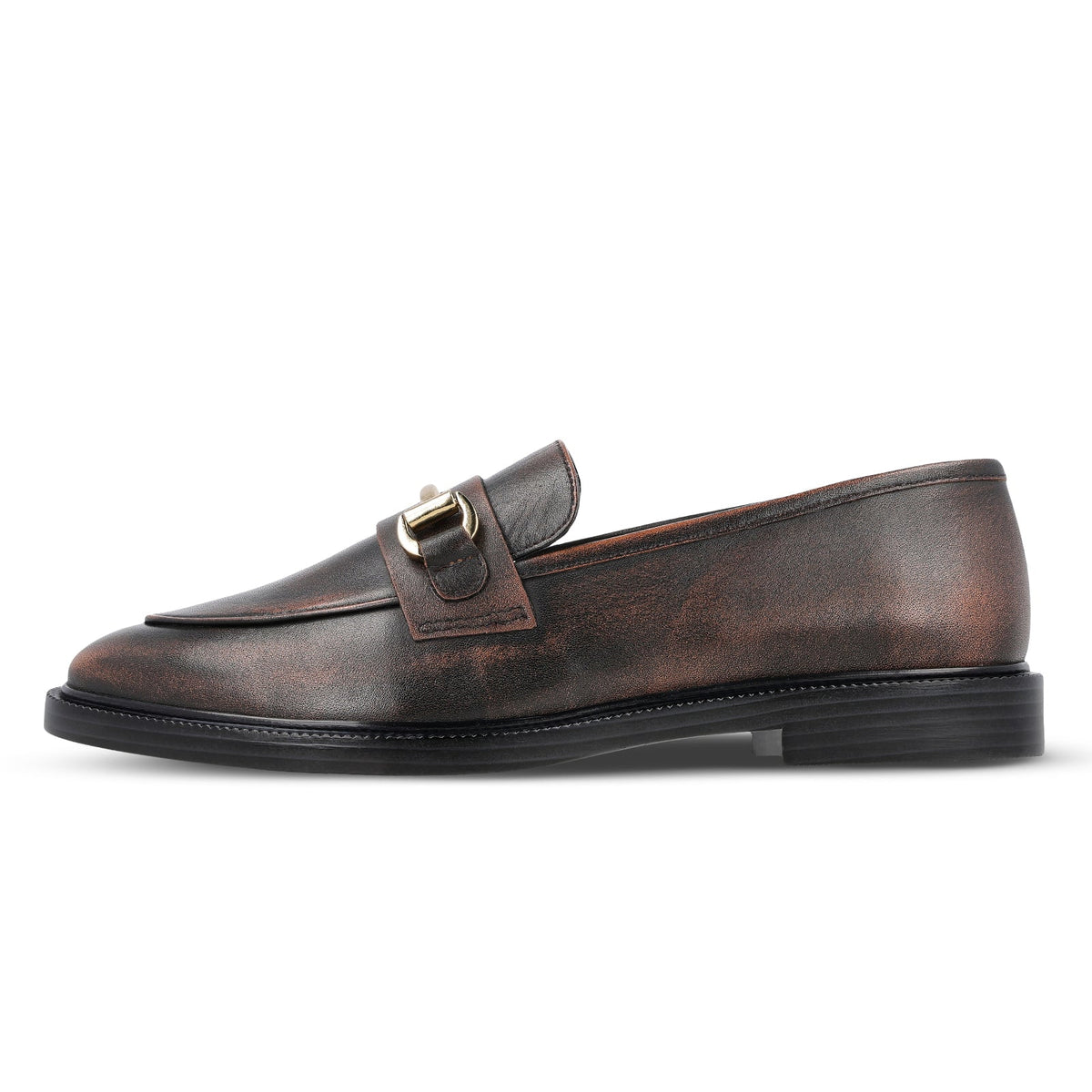 John Taylor Women's Brown Leather Loafer