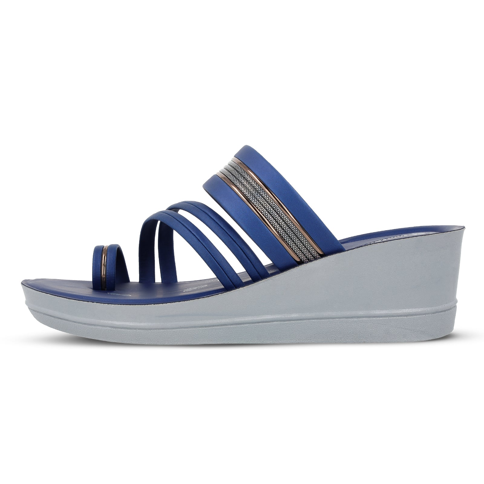 Women's Wedge Heel Sandals - WLR72007 Navy Blue