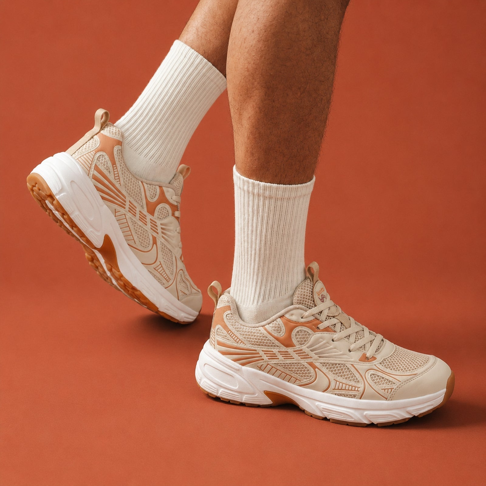 Men's Lace-up Sports Shoe -ONG97003 Beige