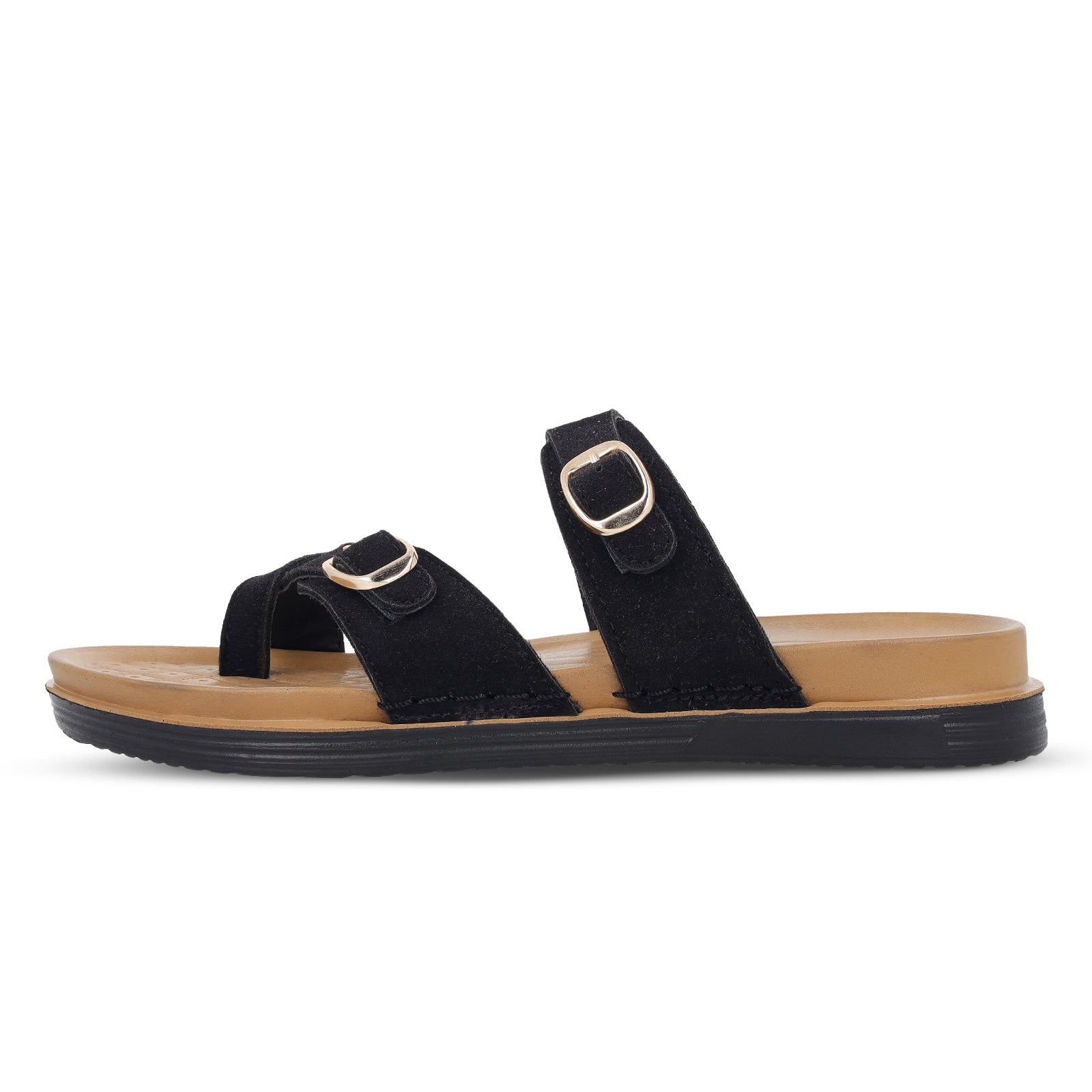 Women's Daily Wear Comfort Sandals - WE2501 Black Beige