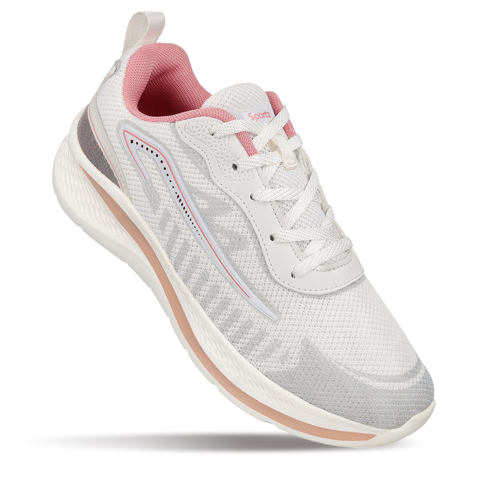 Women's Lace-up Sports Shoe - WS9918 White
