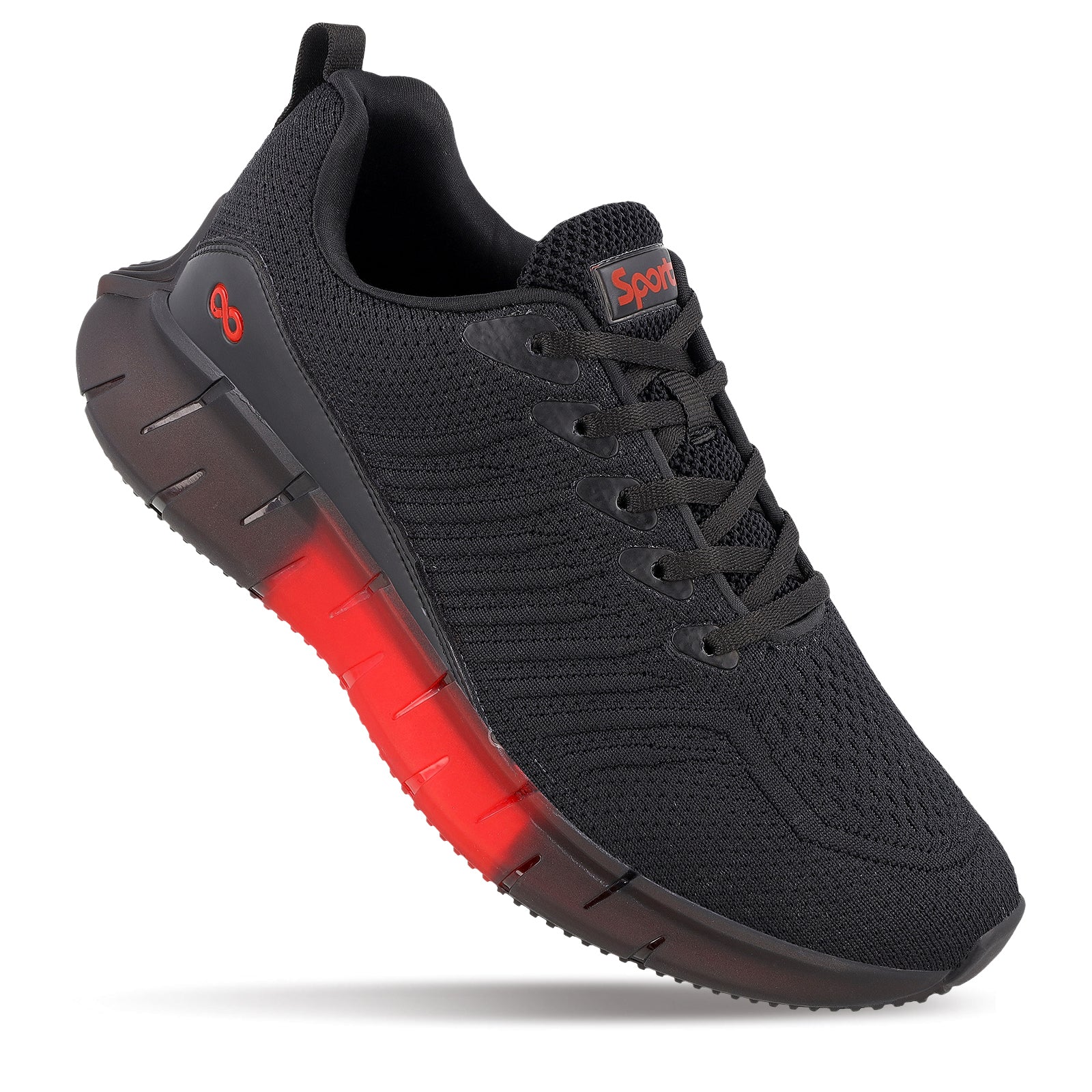 Men's Lace-up Walking Shoe - WS9101 Black Red