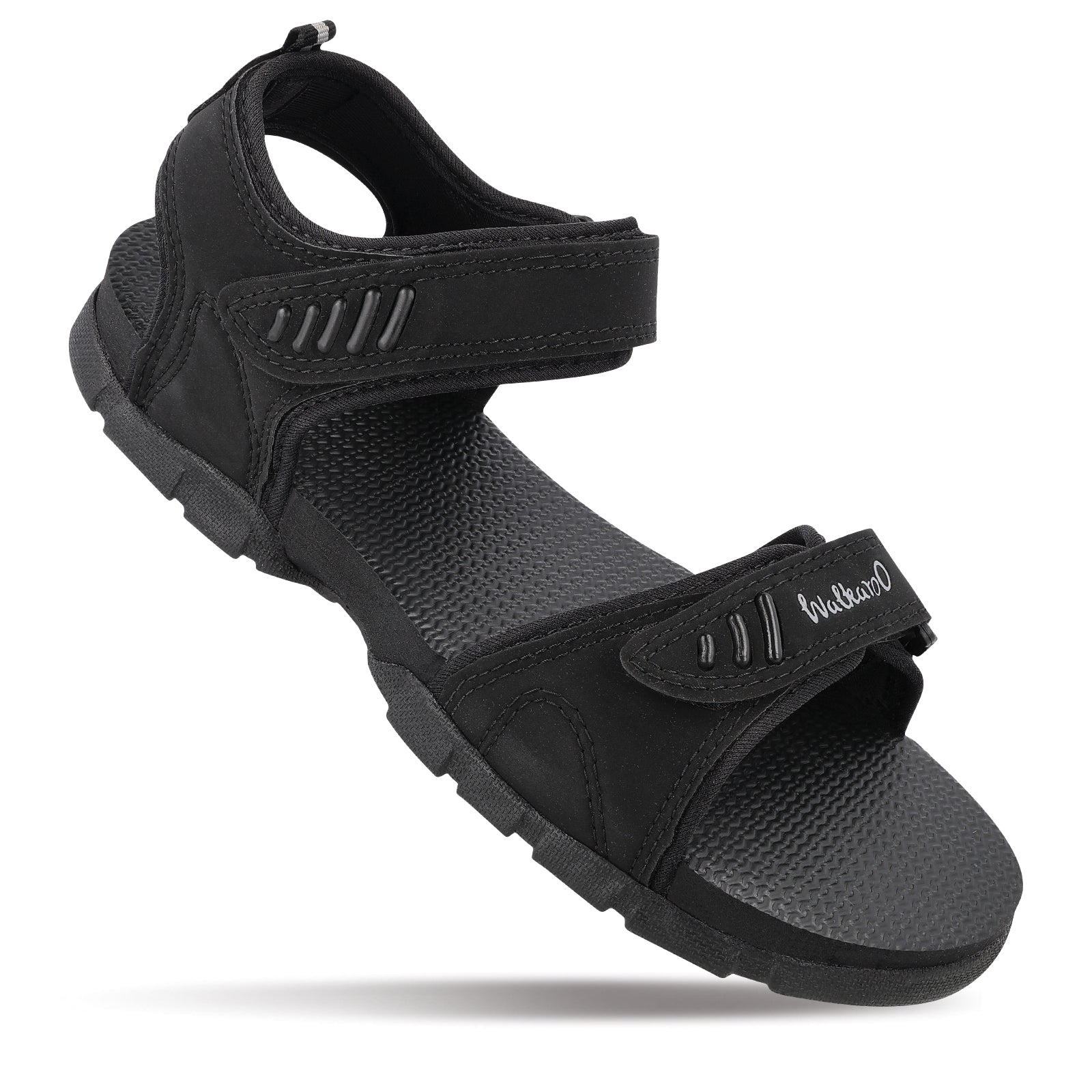 Shop Walkaroo Men Strappy Floater Sandals 4509 Black Online