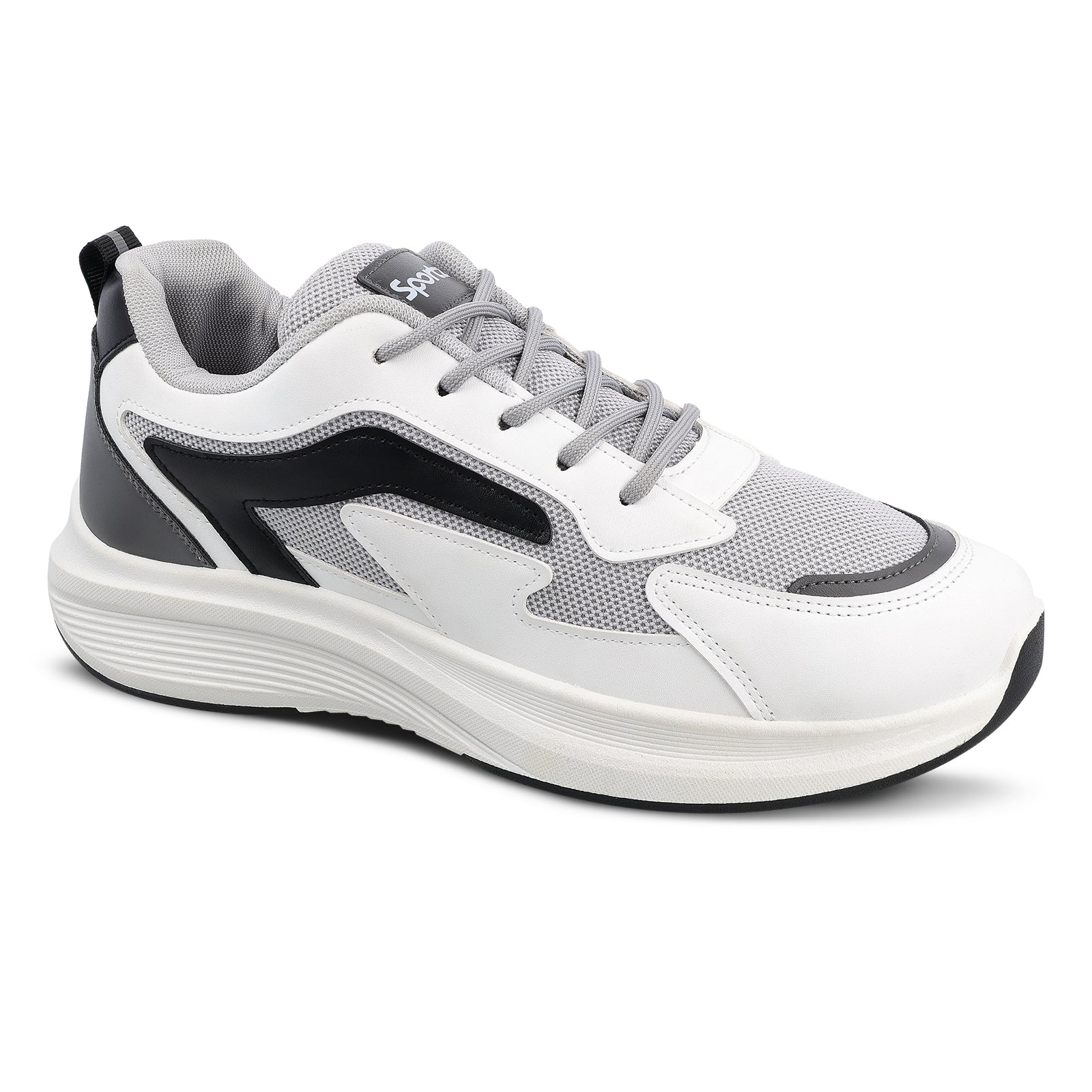 Men's Lace-up Walking Shoe - WS9129 White Black