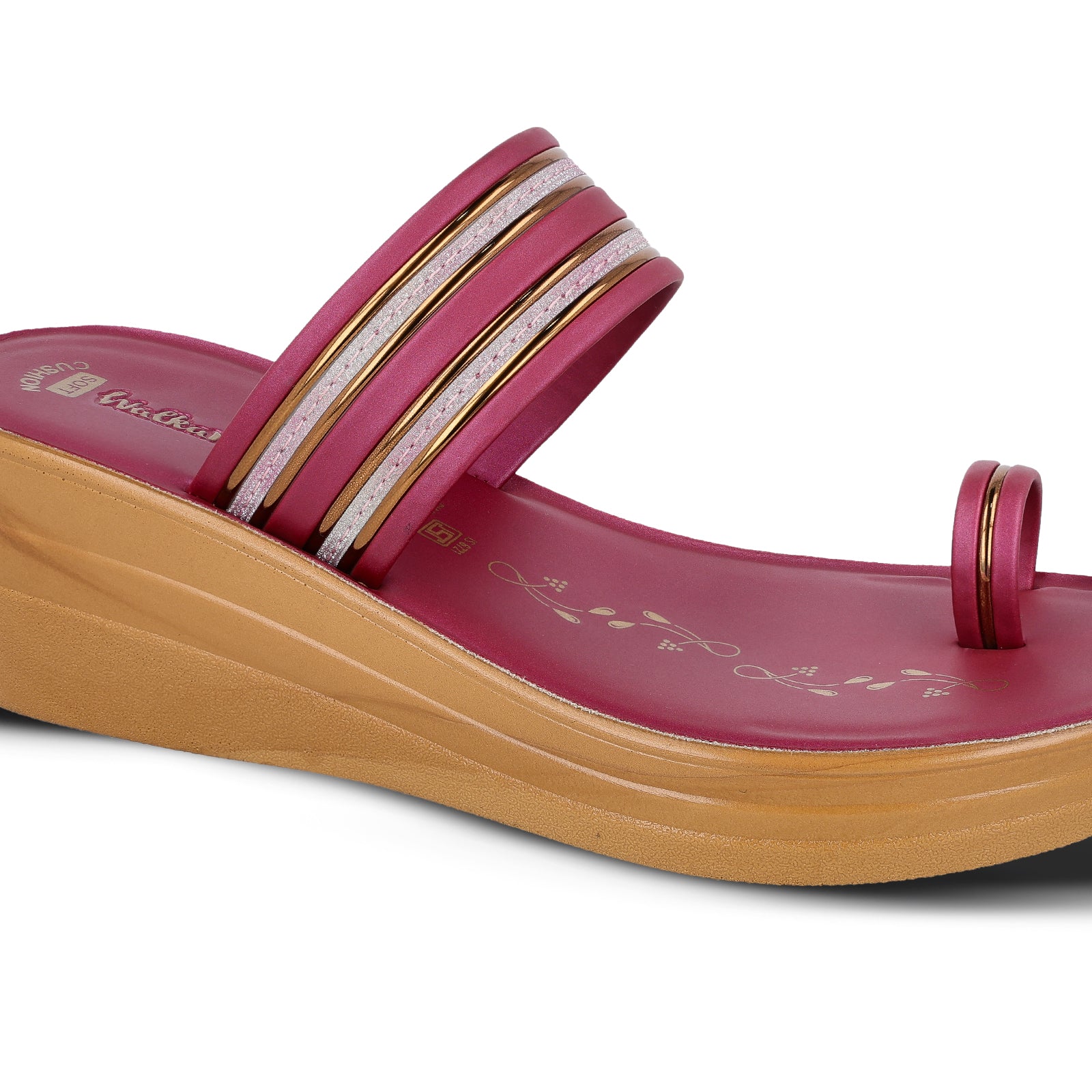 Women's Wedge Heel Sandals - WLR74506 Maroon
