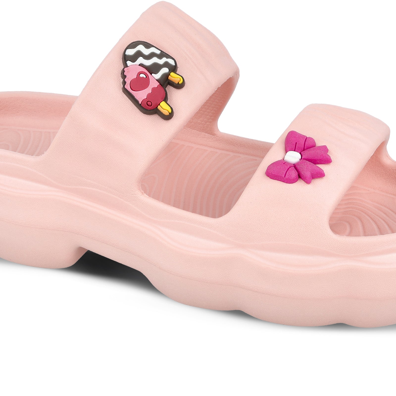 Women's Flip Flop Sliders - WC8942 Peach