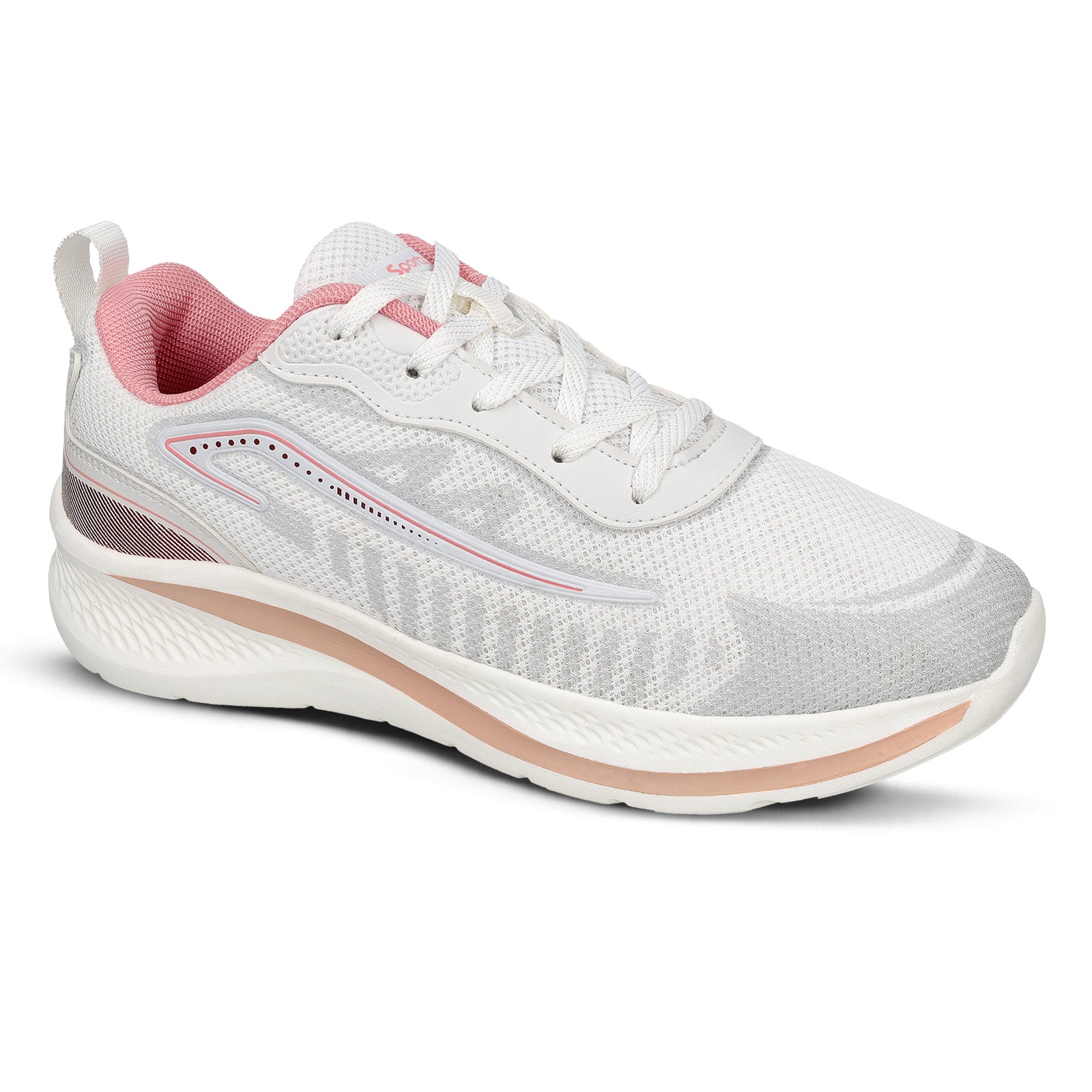 Women's Lace-up Sports Shoe - WS9918 White