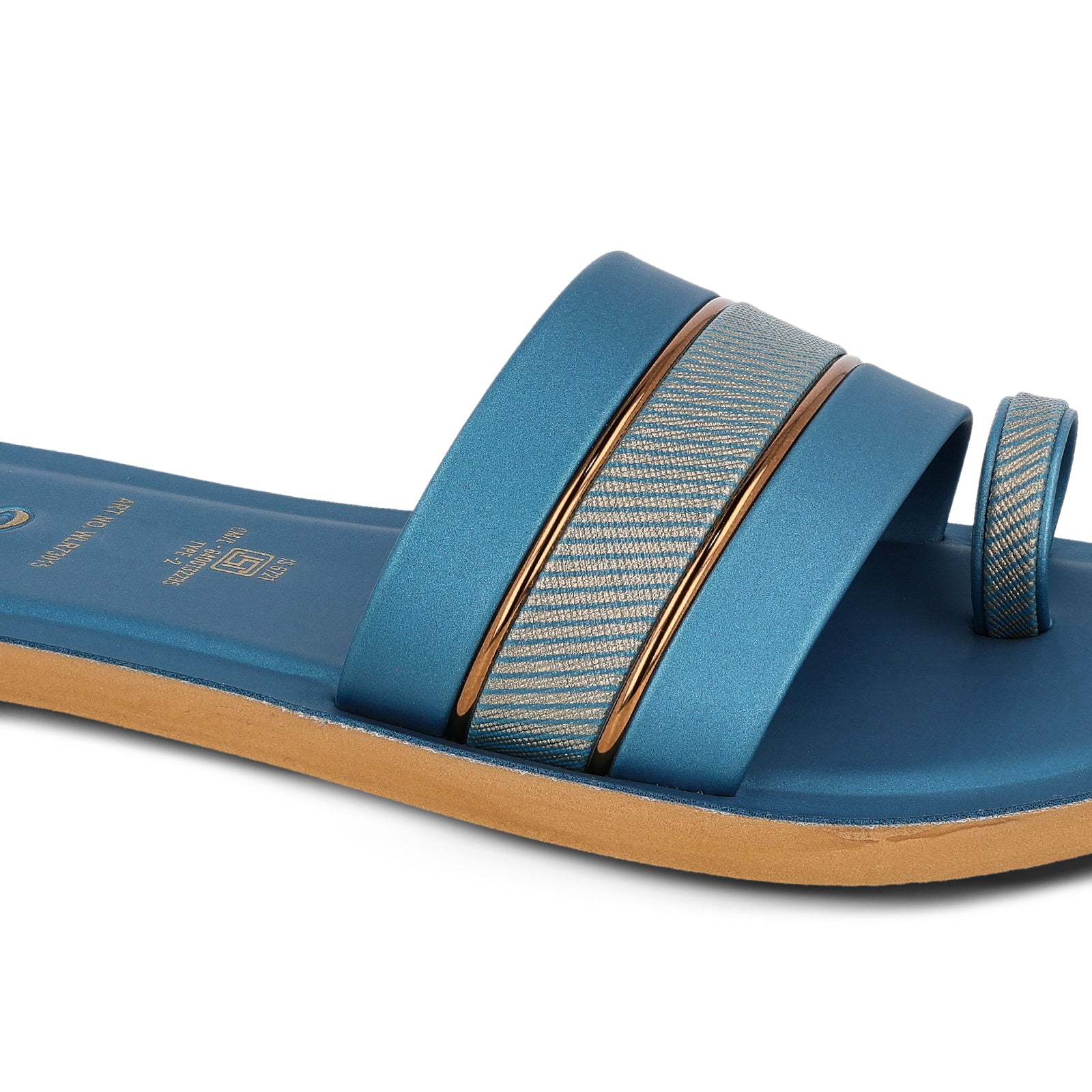 Women's Slide Sandals - WLR73015 Peacock Blue