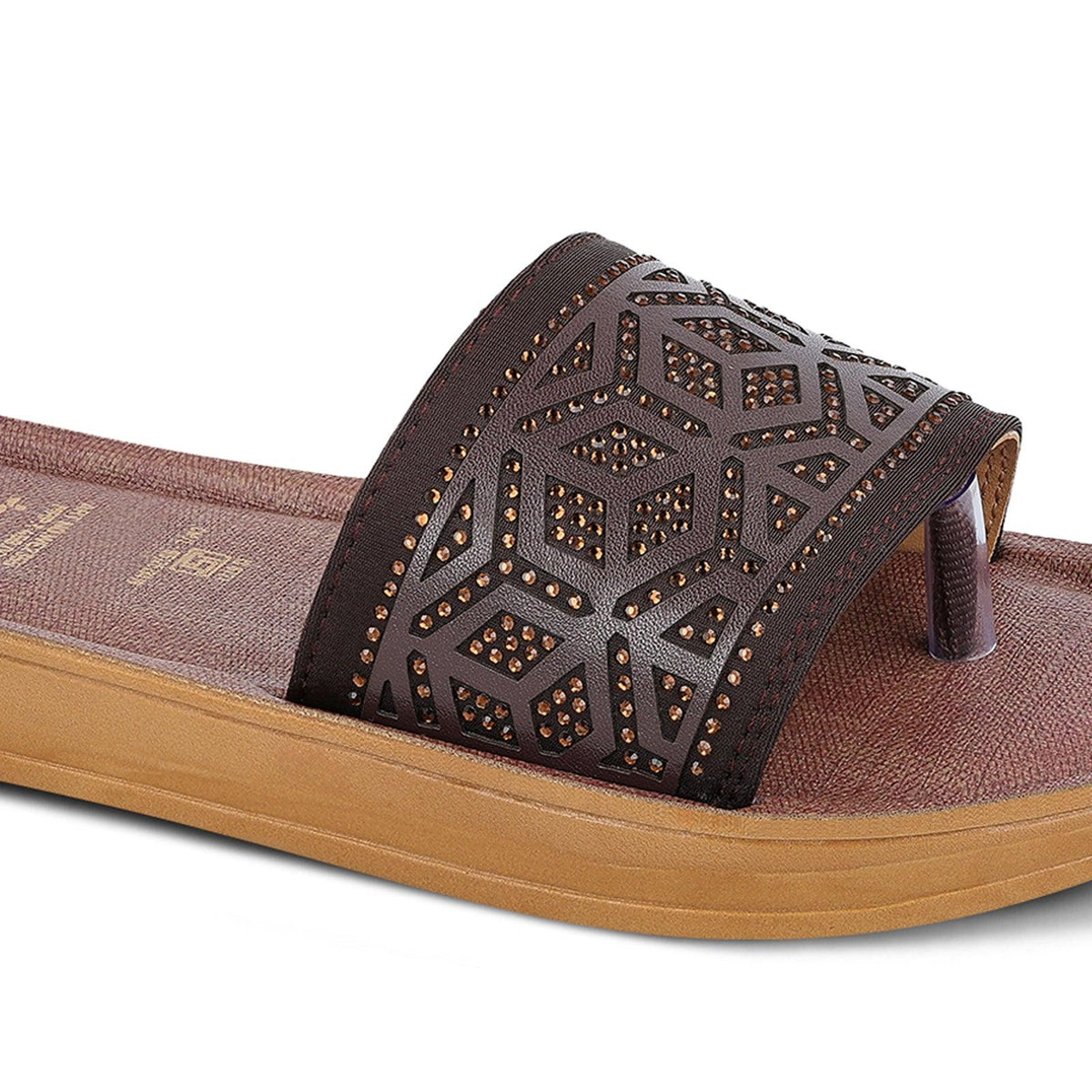 Women's Slide Sandals - WE2355 Brown