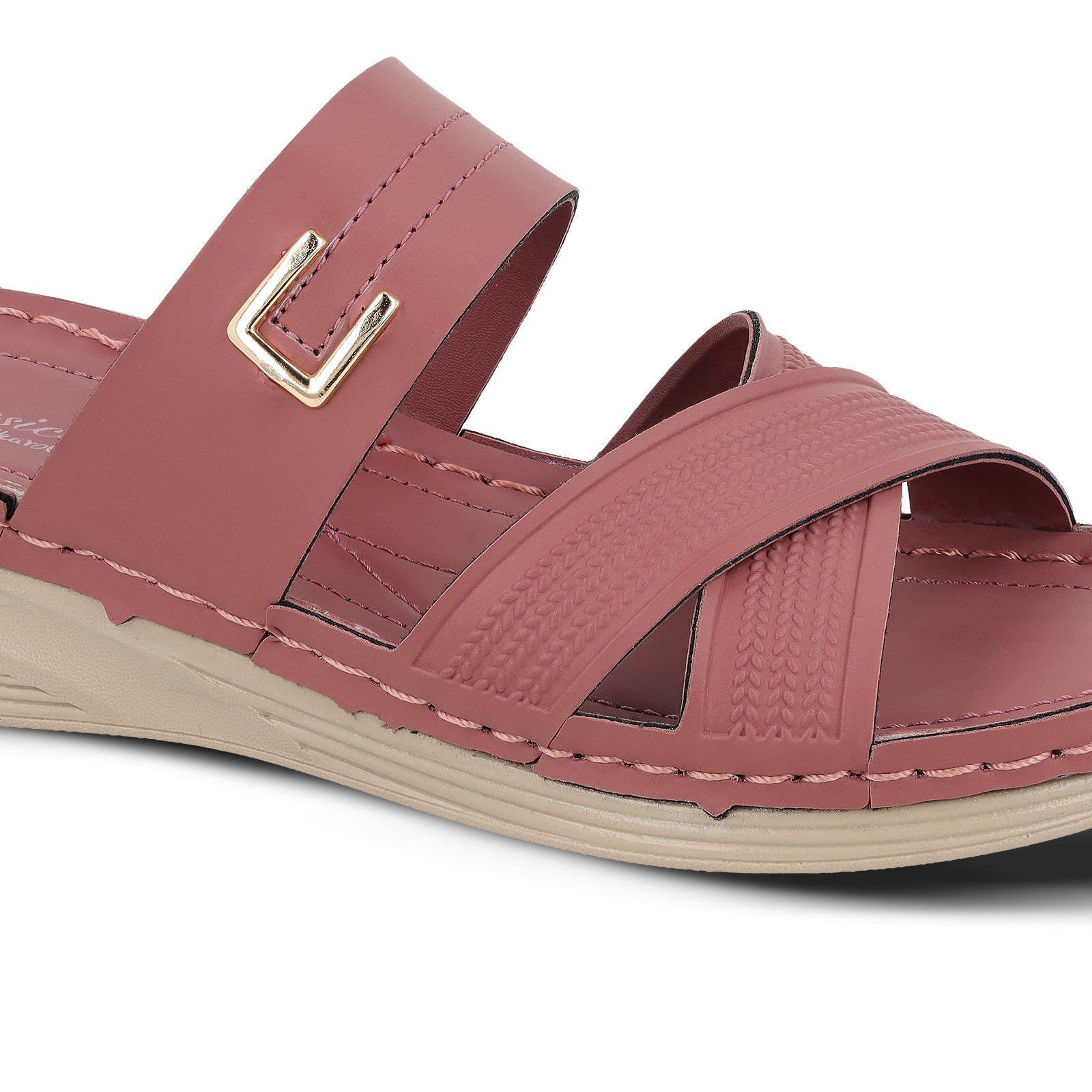 Women's Daily Wear Comfort Sandals - WLP72051 Dusty Rose