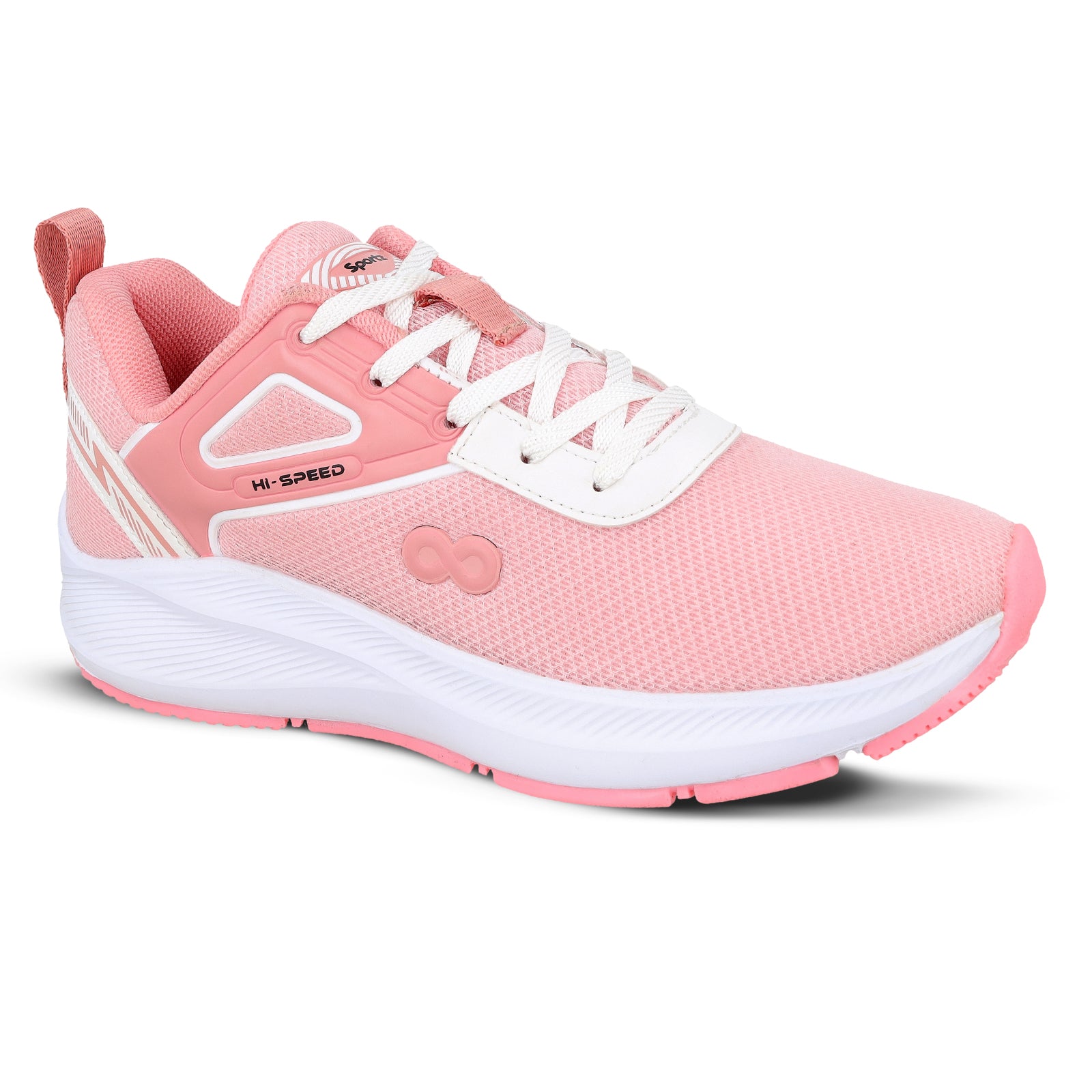 Women's Lace-up Sports Shoe - WS9922 Peach