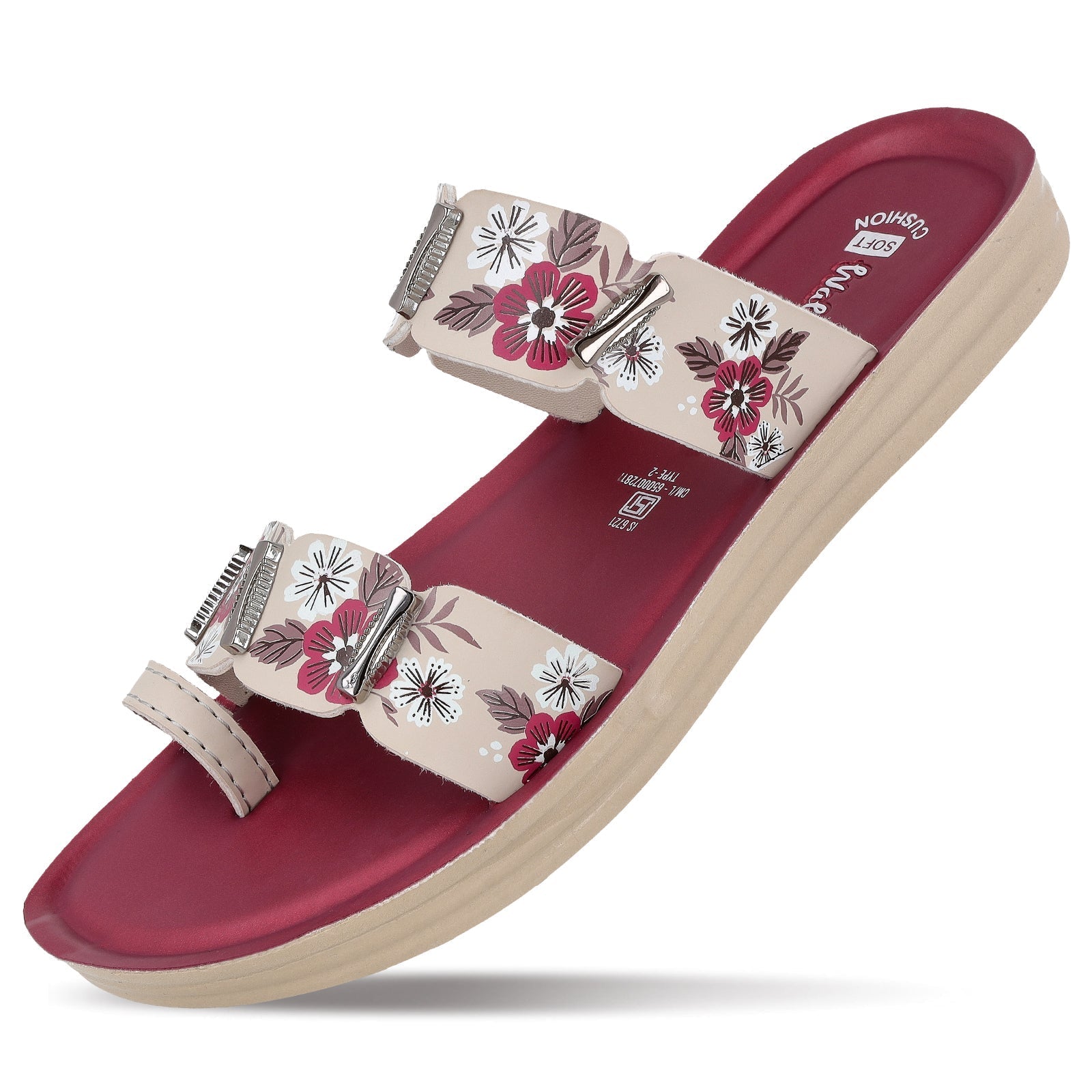 Women's Daily Wear Sandals - WLR74018 Maroon