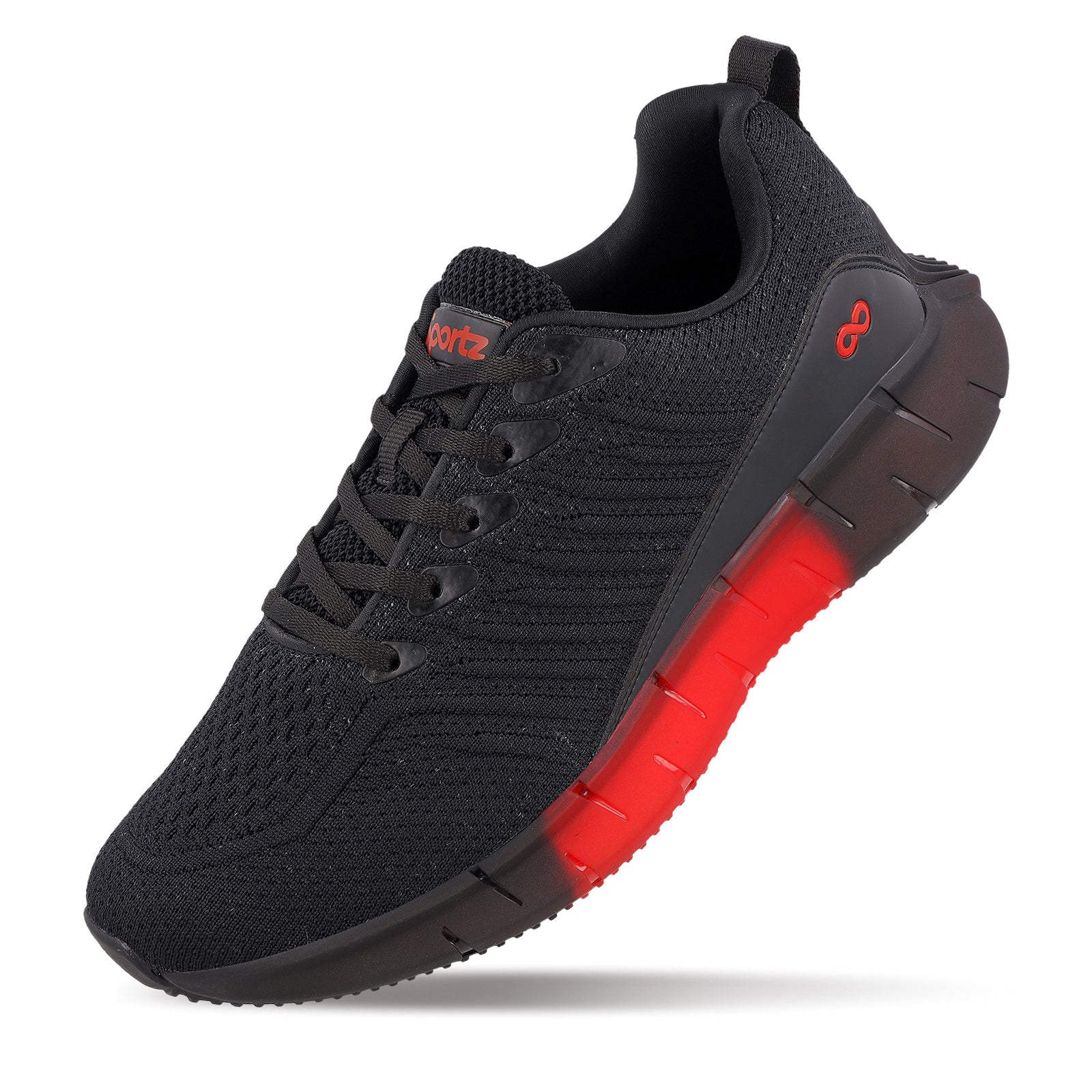 Men's Lace-up Walking Shoe - WS9101 Black Red