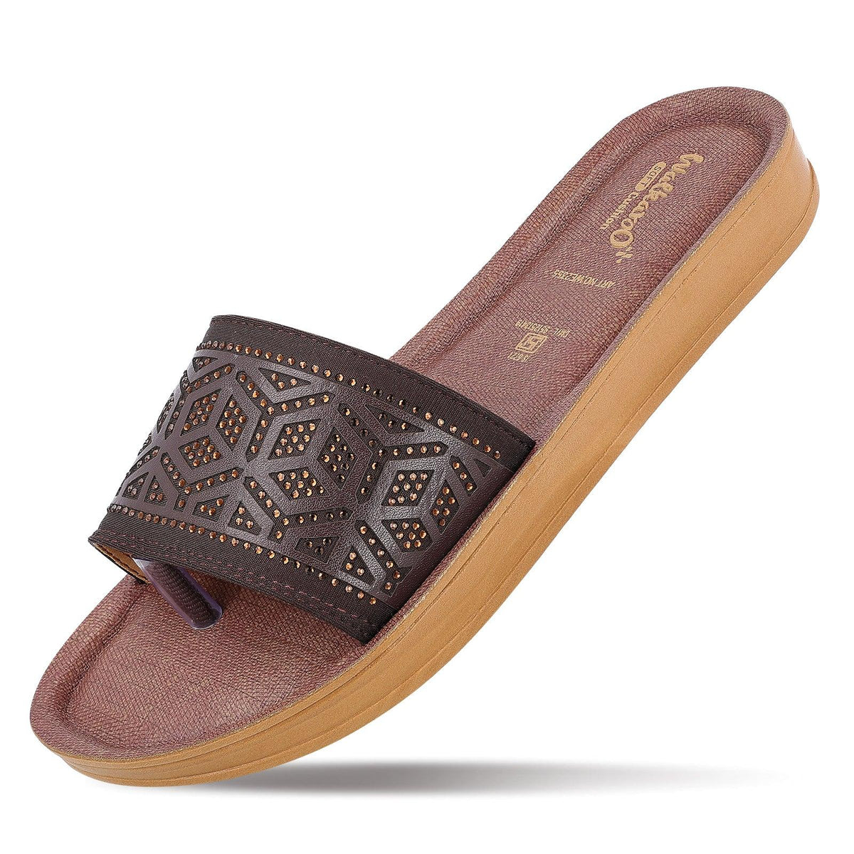 Women's Slide Sandals - WE2355 Brown