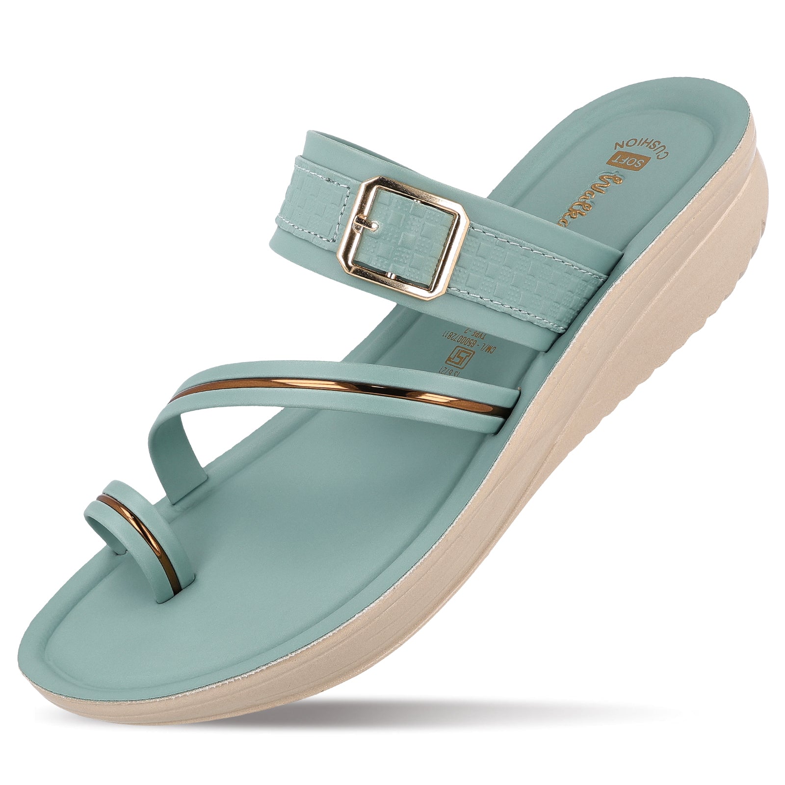 Women's Wedge Heel Sandals - WLR72032 Teal Blue