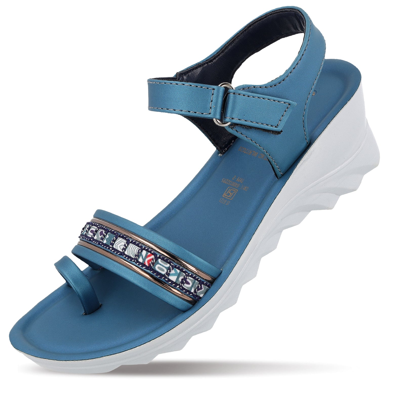 Girl's Wedge Heel Sandals - WLR77030 Peacock Blue