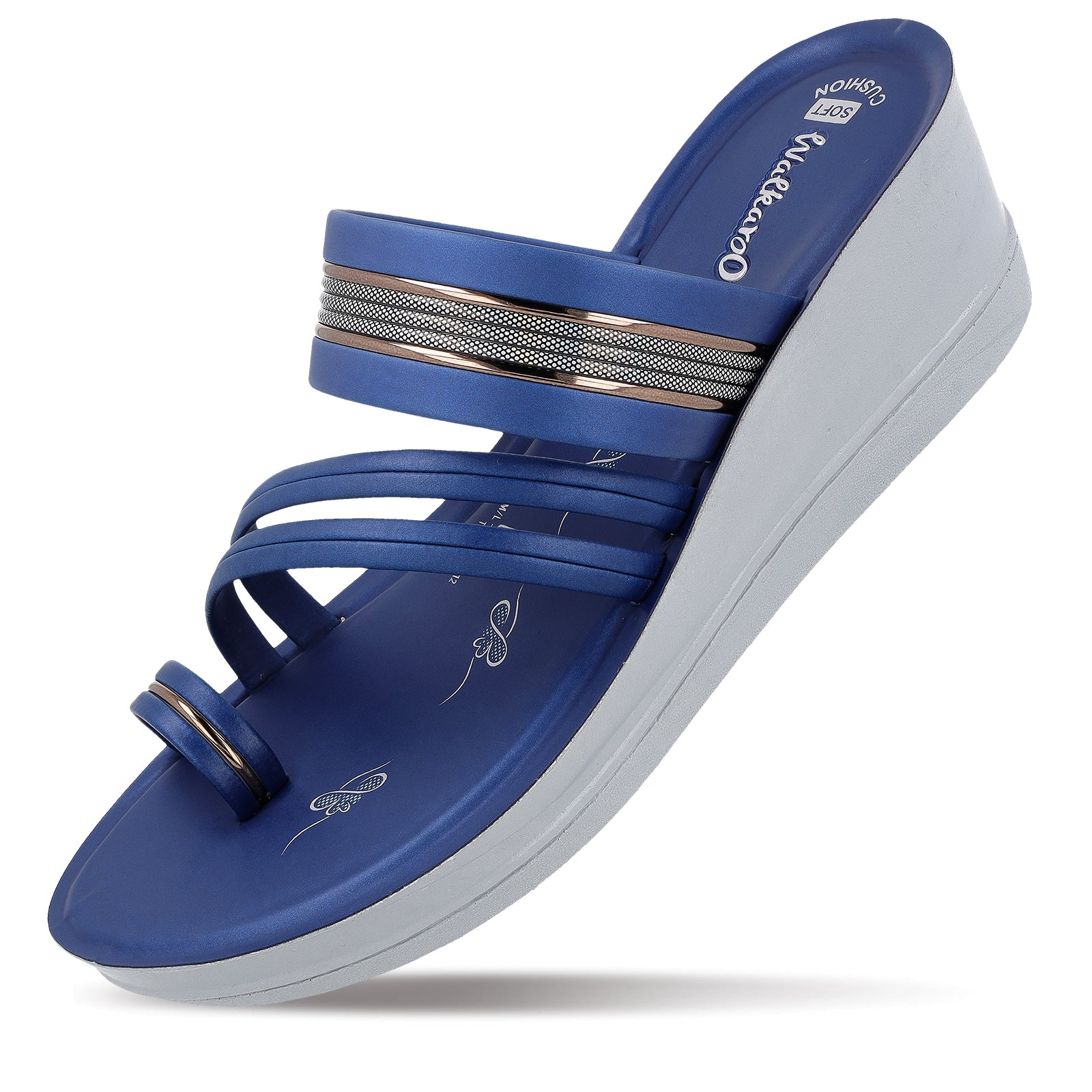 Women's Wedge Heel Sandals - WLR72007 Navy Blue