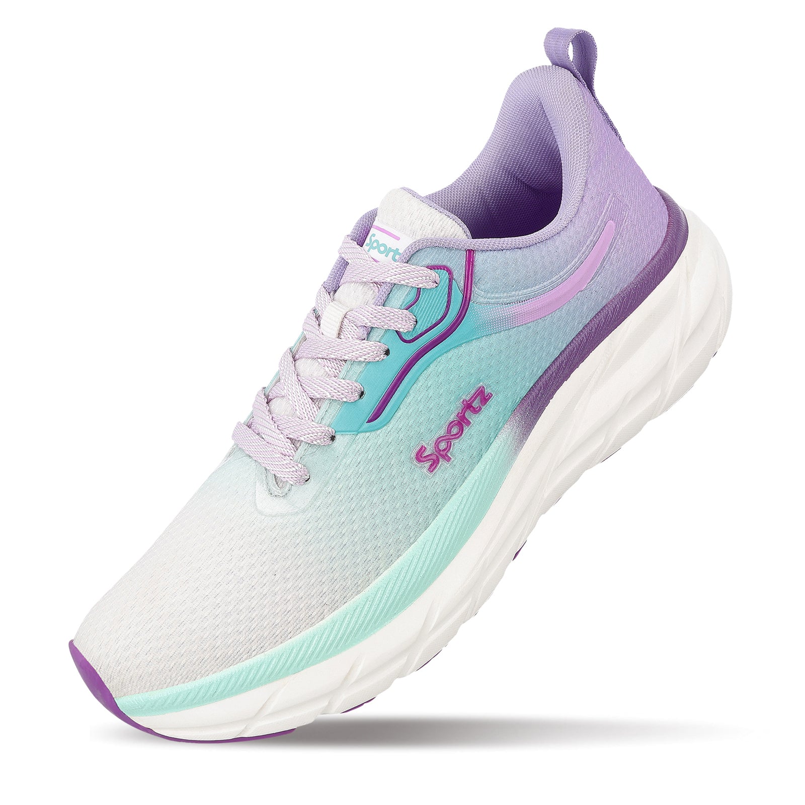 Women's Lace-up Sports Shoe - WS9917 Purple Green