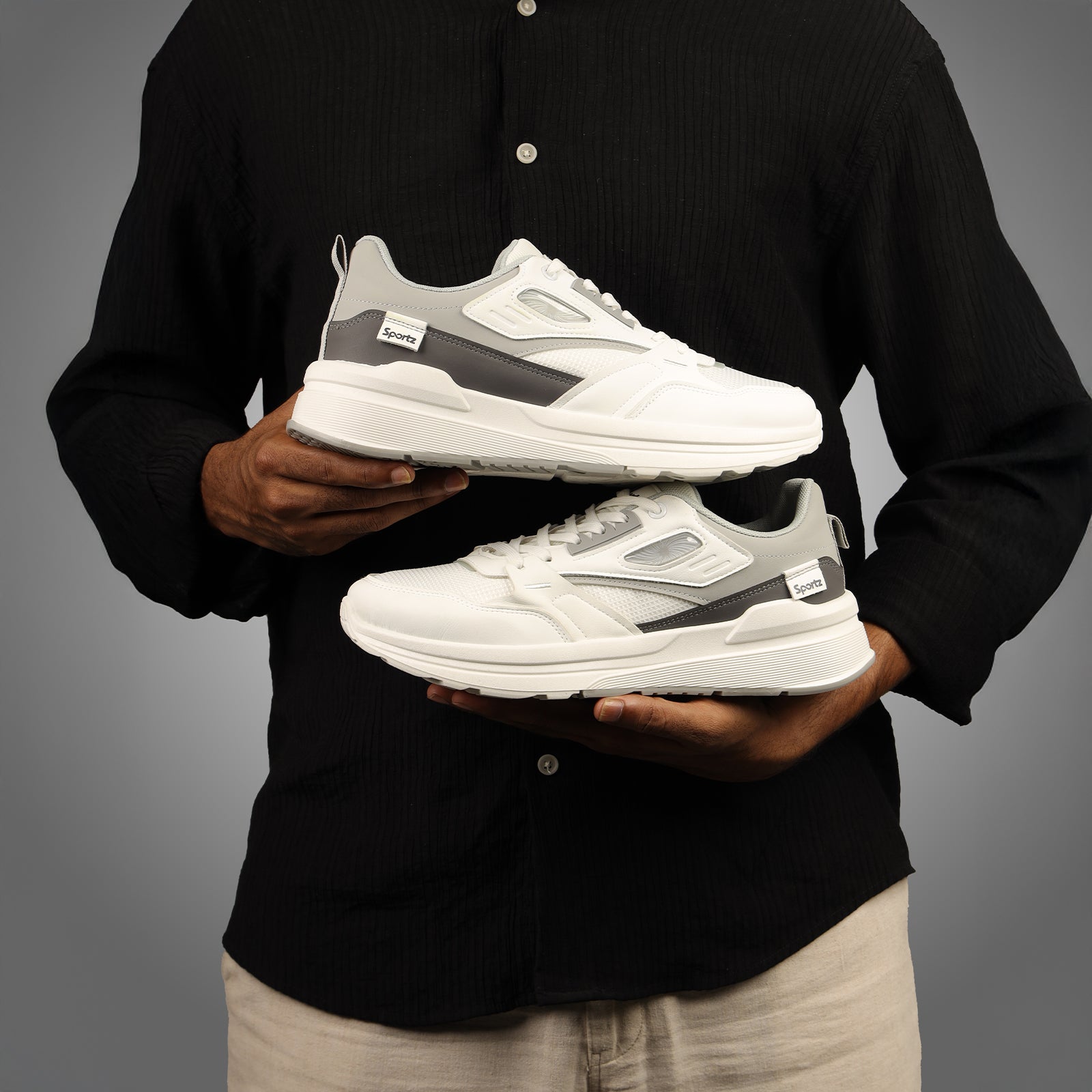Men's Sports Sneakers - WY3496 White Grey