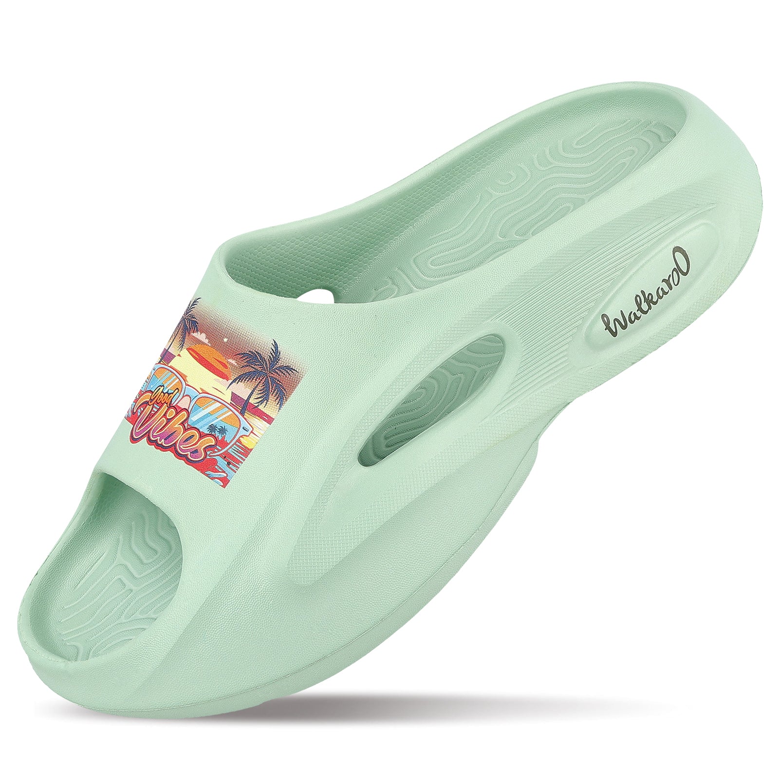 Women's Flip Flop Sliders - WC8930 Ice Green