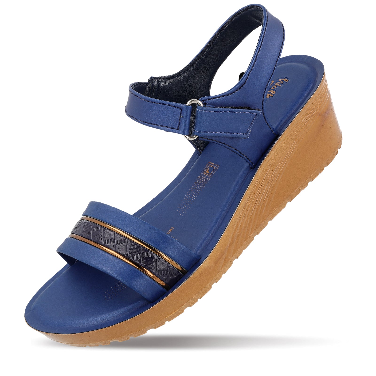Women's Wedge Heel Sandals - WLR77025 Navy Blue