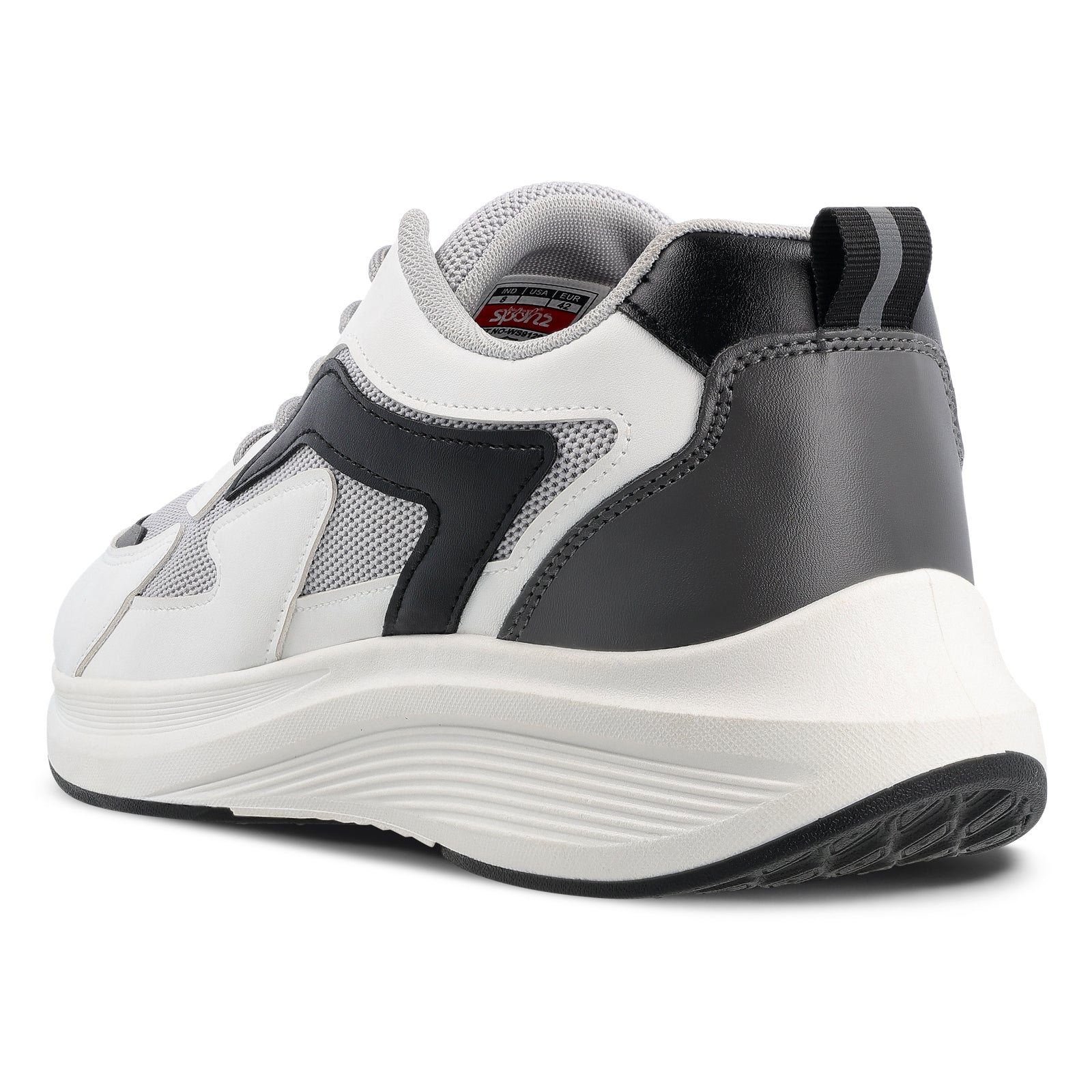 Men's Lace-up Walking Shoe - WS9129 White Black