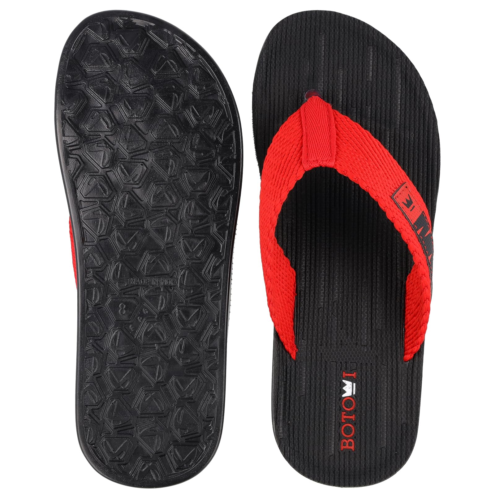 BOTOWI Men's Slipper - BW3501 Black Red