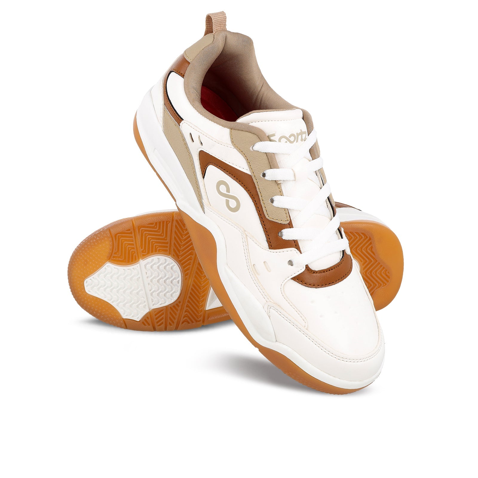 Men's Colourblocked Sneakers - WY3477 White Beige