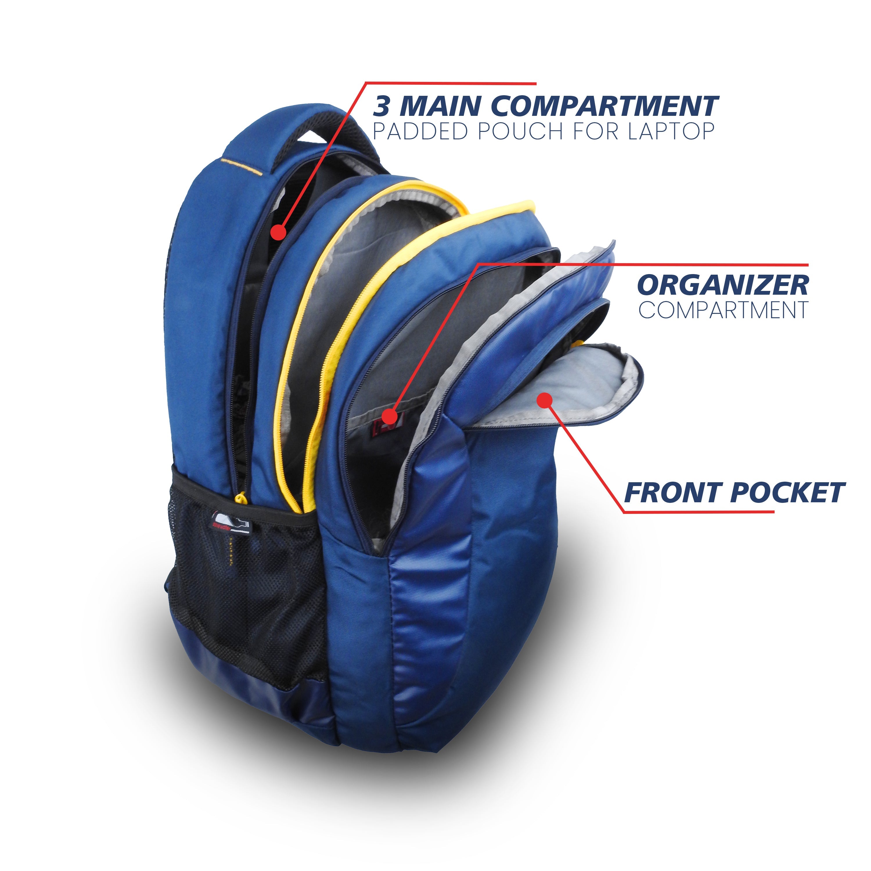 Strabo Oslo 15 inch Laptop Bag - Colour Blue 37L Water Resistant - Strabo