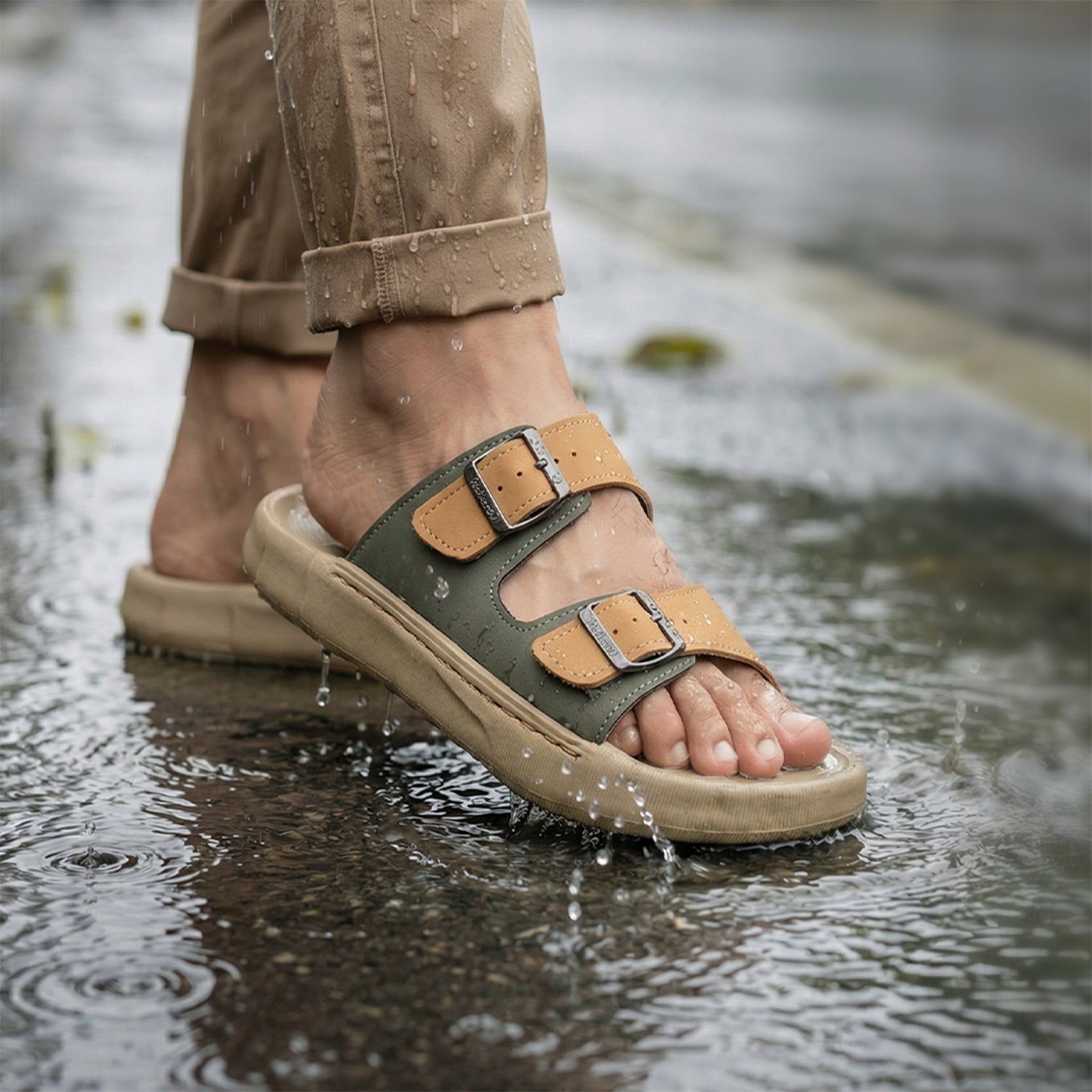 Men's Daily Wear Sandals - FGP45004 Khaki Olive