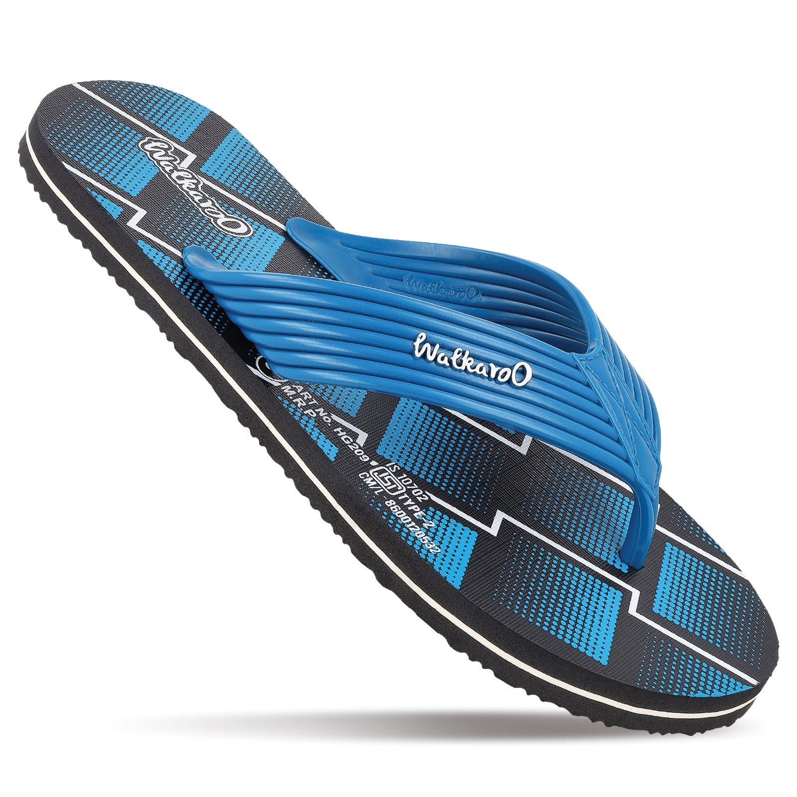 Men's Hawai Slippers - HG209 Teal Blue Black