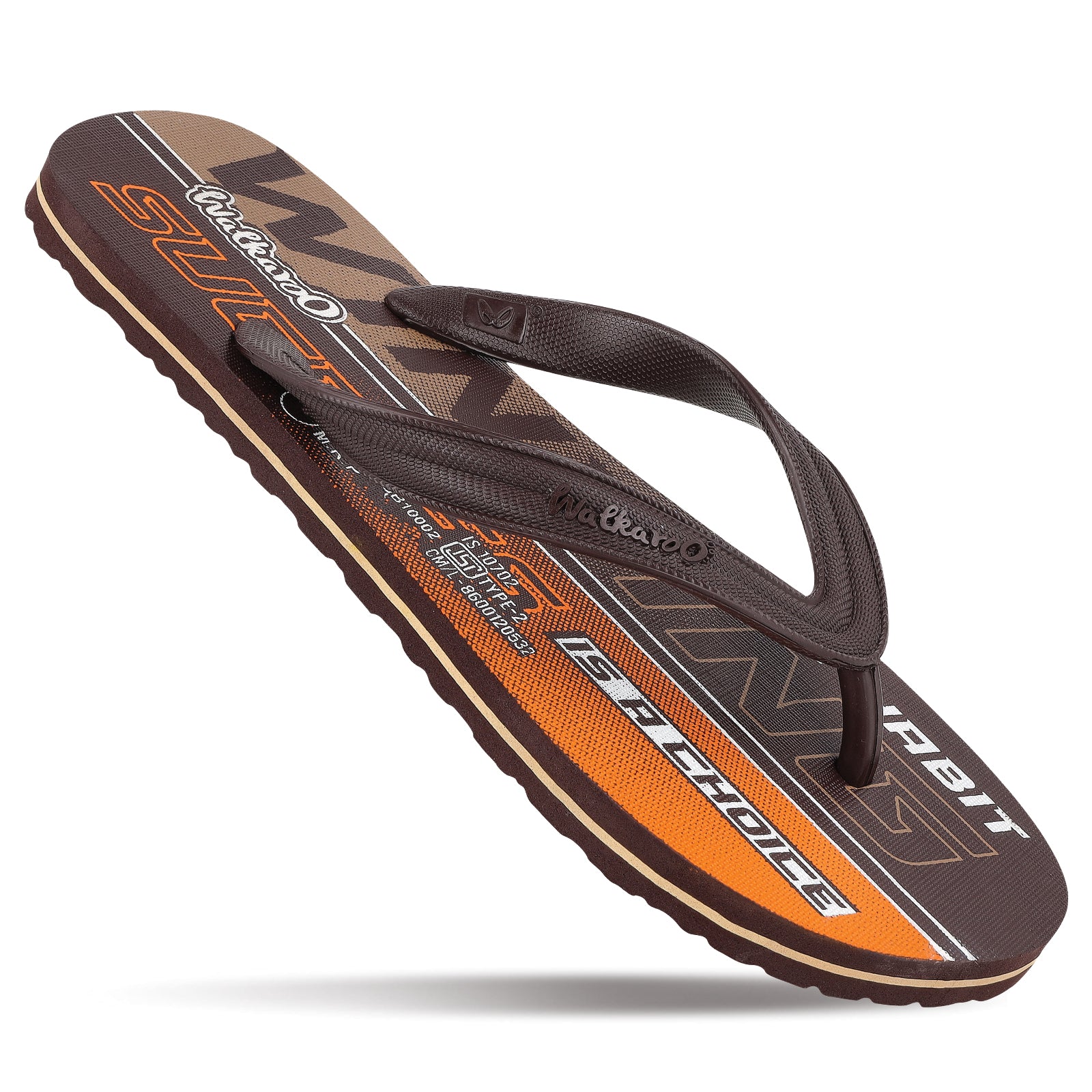 Men's Hawai Slippers - HGB10002 Brown Orange
