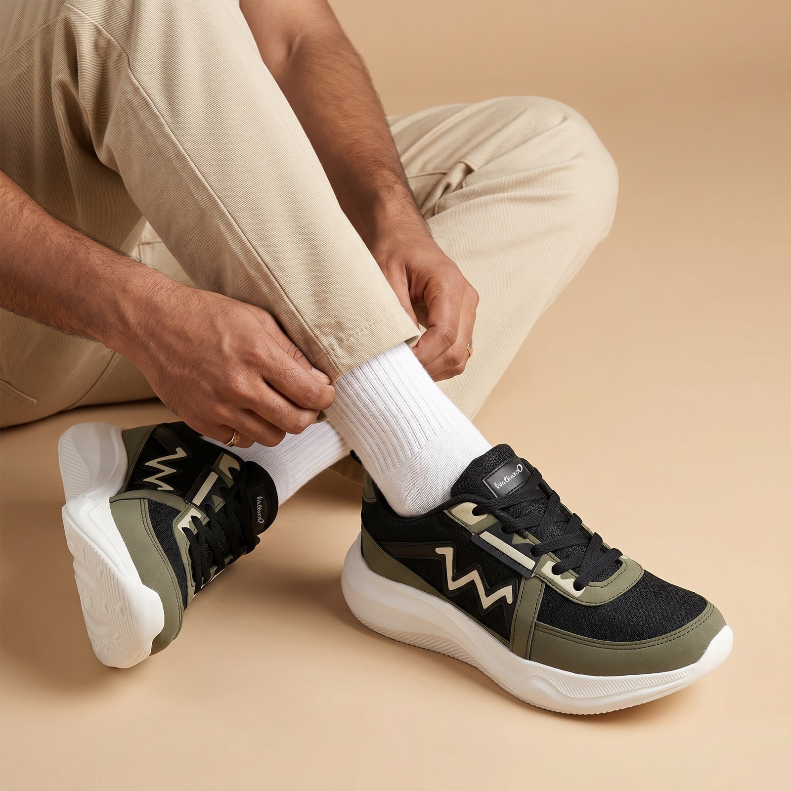 Men's Lace-up Sports Shoe -ONG97006 Black Olive