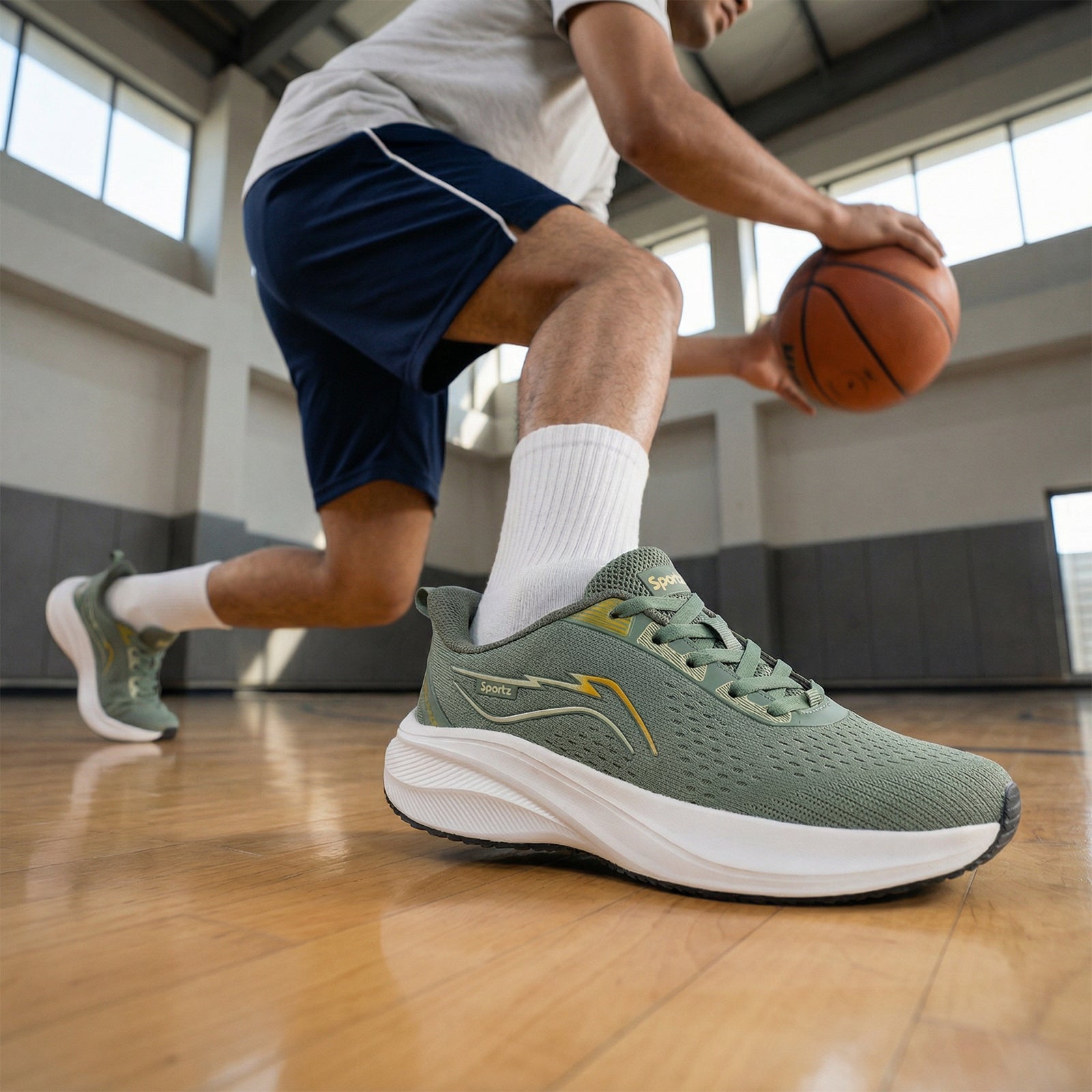 Men's Lace-up Sports Shoe - SGE21009 Olive