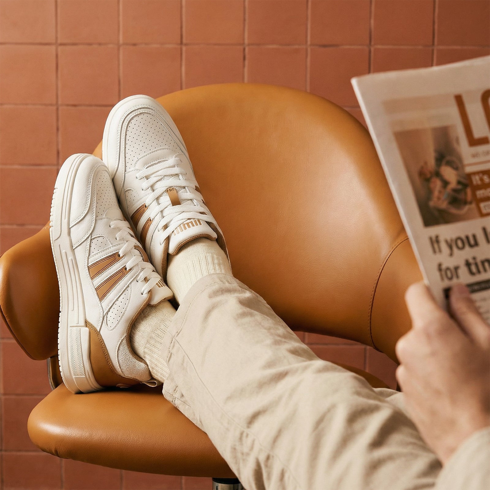 Men's Sports Sneakers - SGE24003 Beige