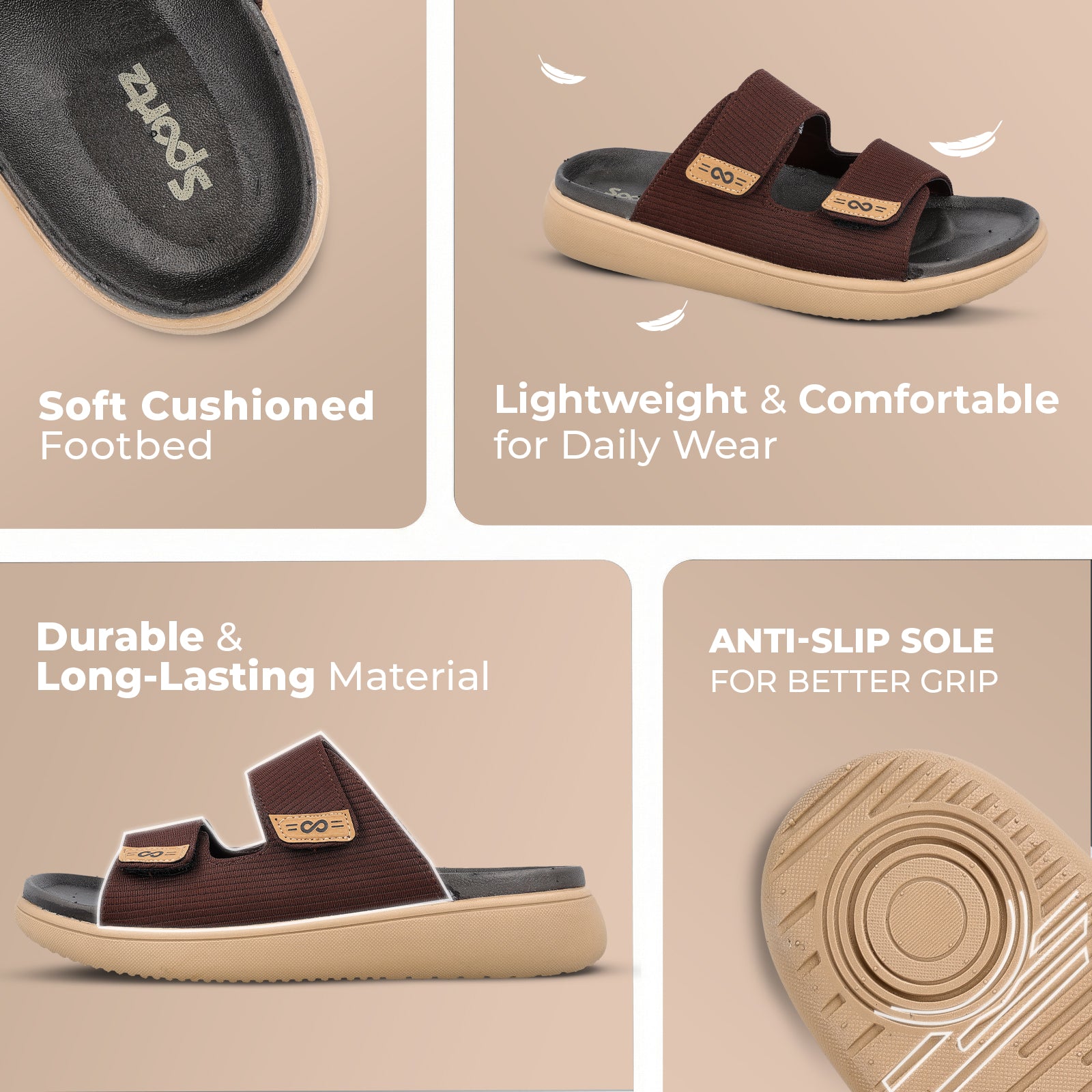 Men's Daily Wear Comfort Sandals - SGE28006 Brown