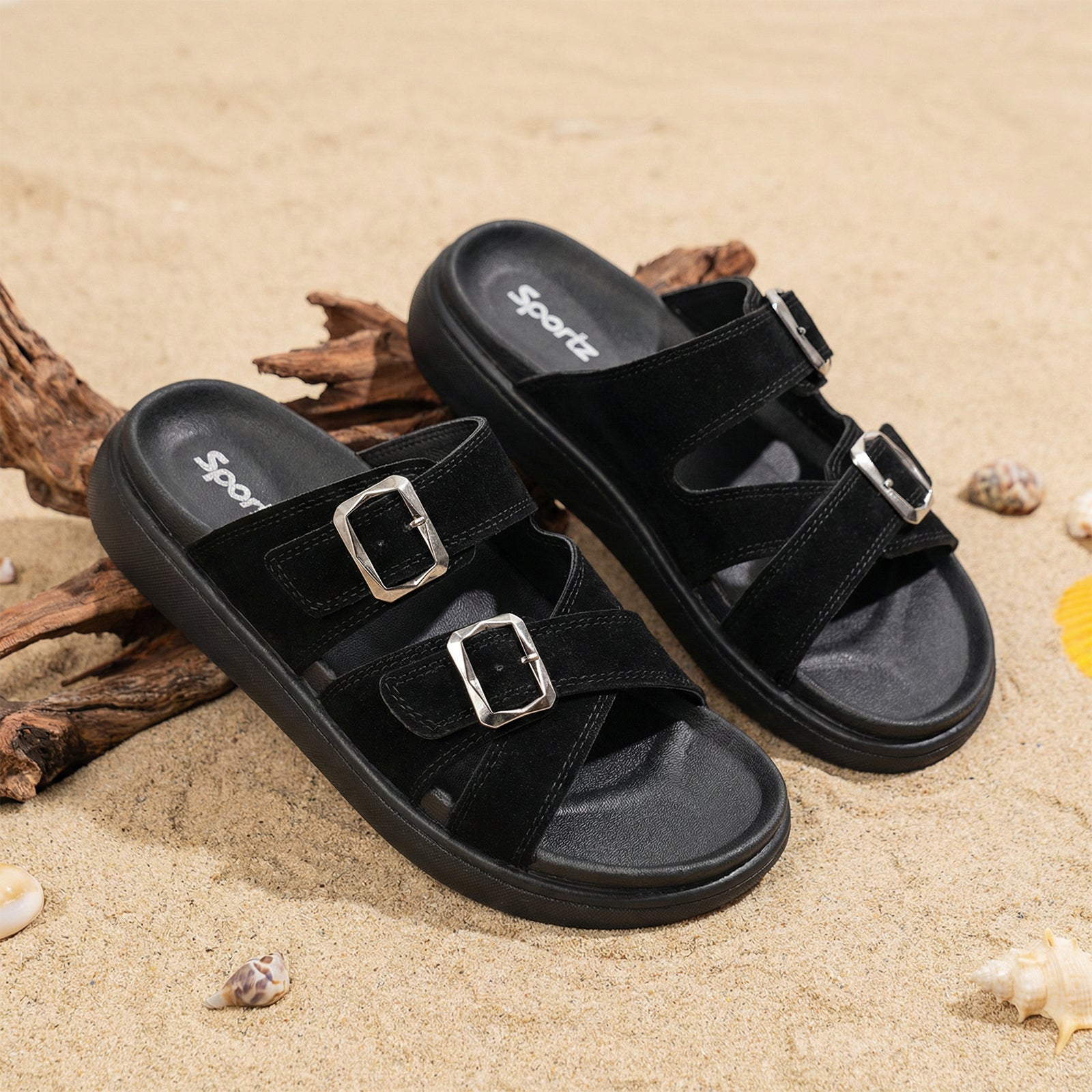 Men's Daily Wear Comfort Sandals - SGE28007 Black