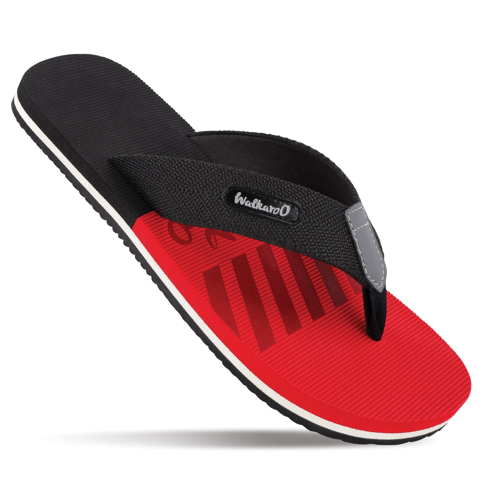 Men's Printed Flip Flop Slippers - WC4258 Black Red