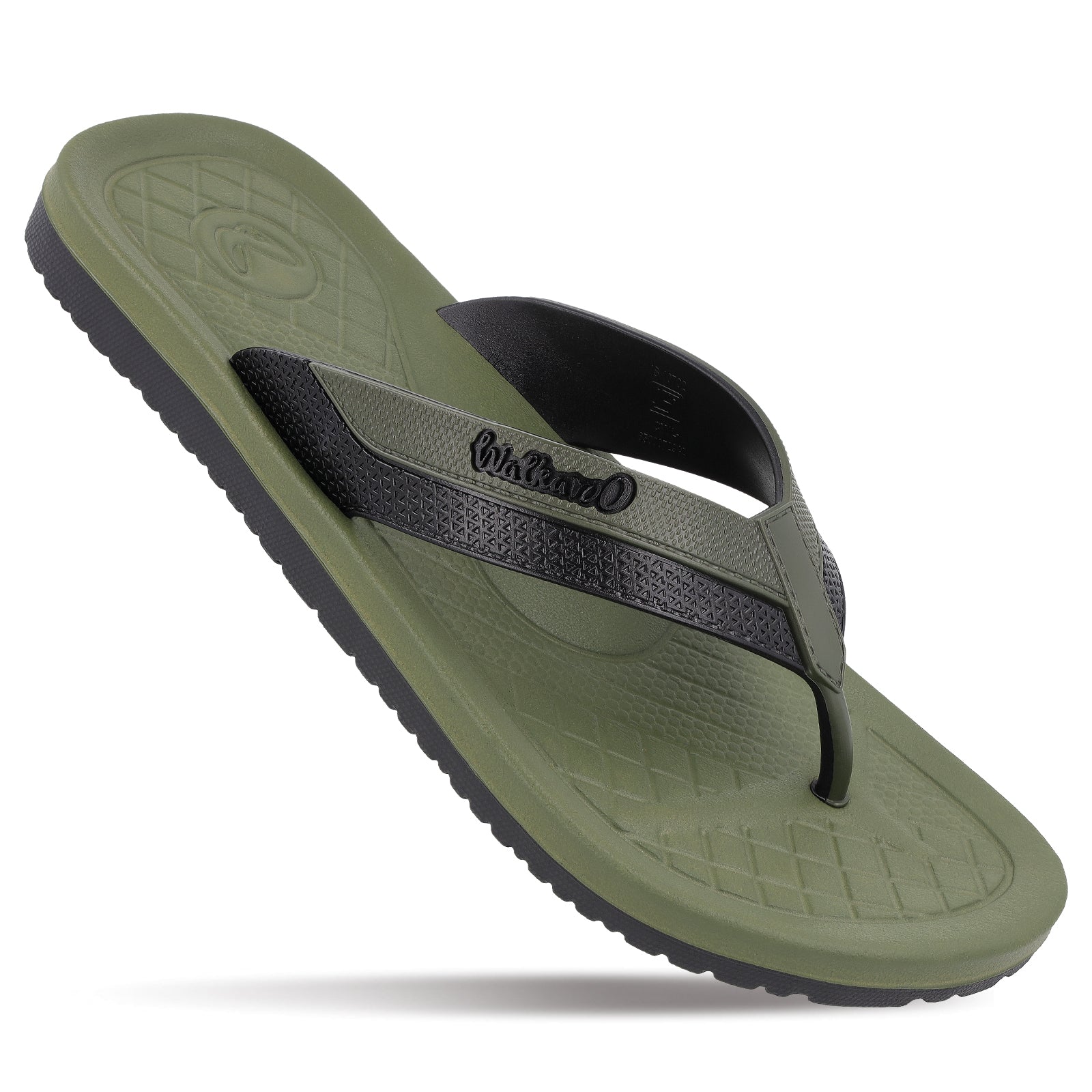 Men's Flip Flop Slippers - WC4833 Olive Black