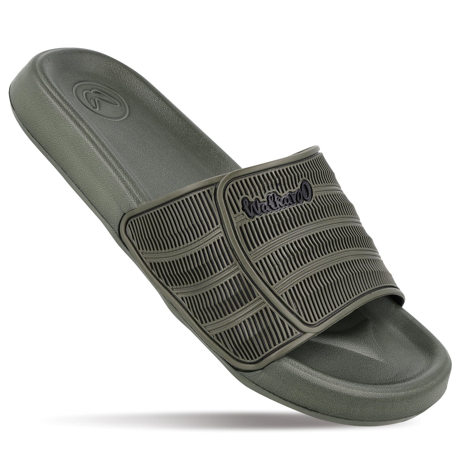 Walkaroo Men's Sliders WC4847 Olive – Walkaroo Footwear