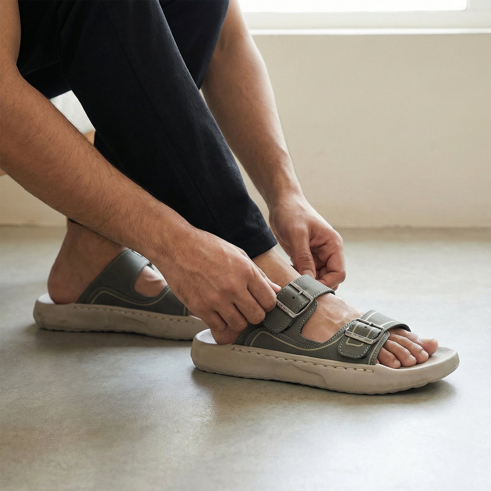 Men's Daily Wear Sandals - WC8764 Greige Olive