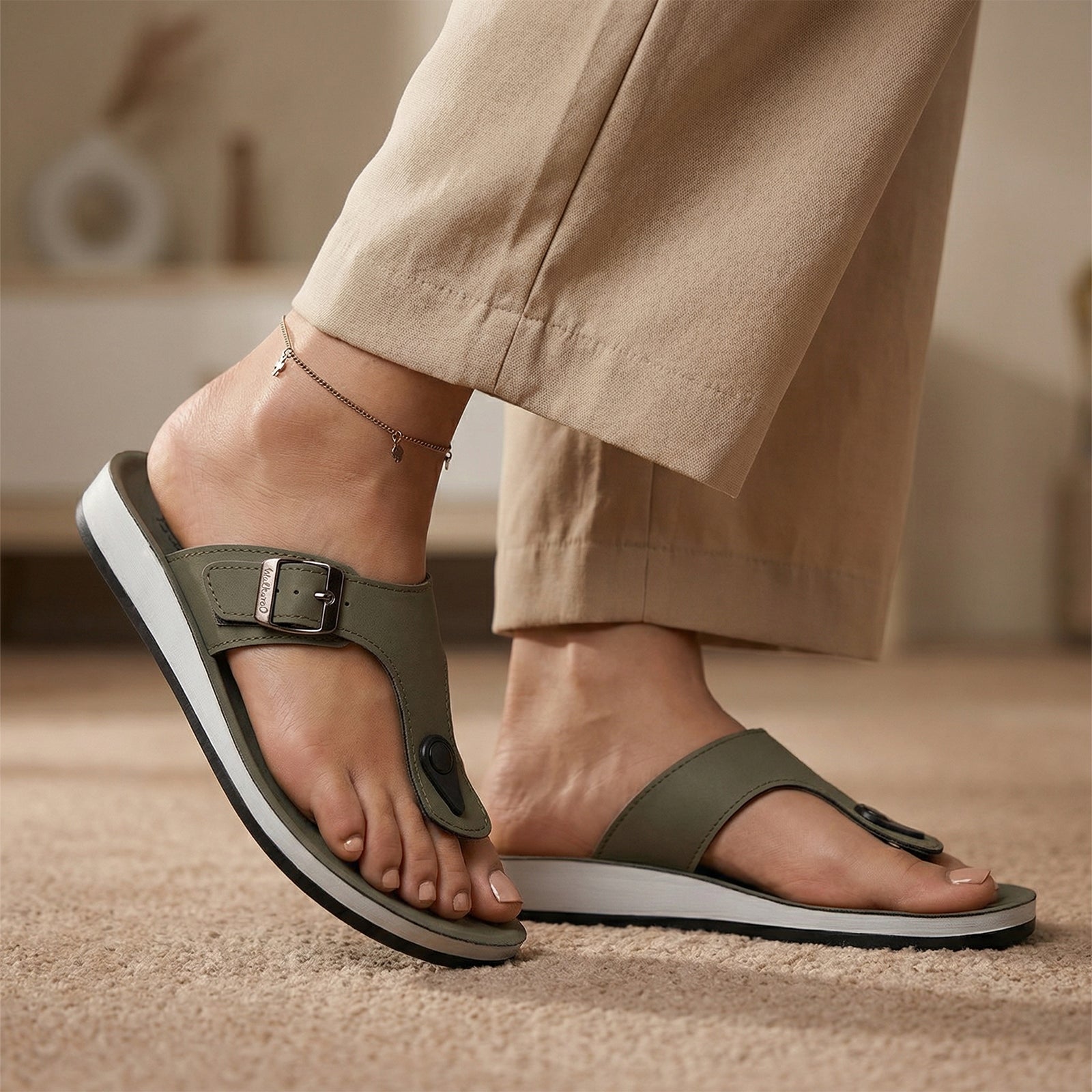 Women's Daily Wear Sandals - WE2349 Olive