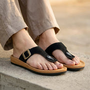 Women's Daily Wear Sandals - WE2349 Black Beige