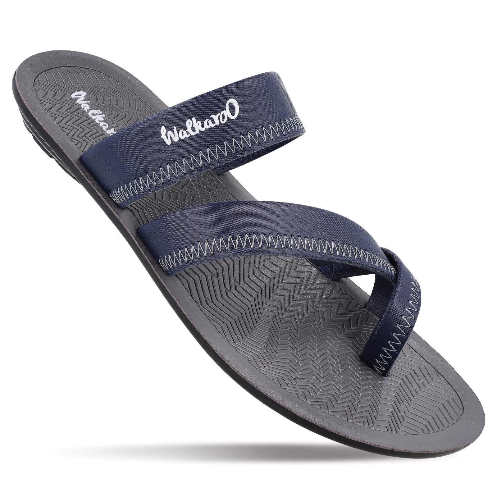 Men's Cross Strap Slide Sandals - WG5340 Blue Grey